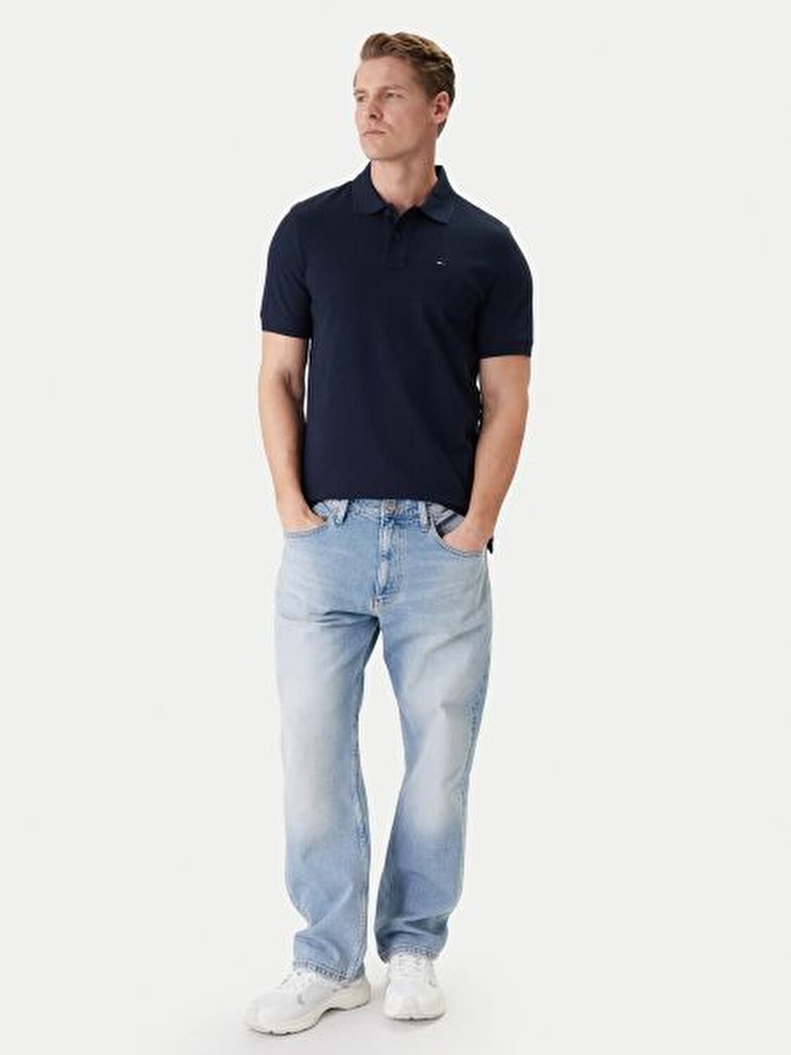MAVİ LOGOLU ERKEK POLO T-SHIRT