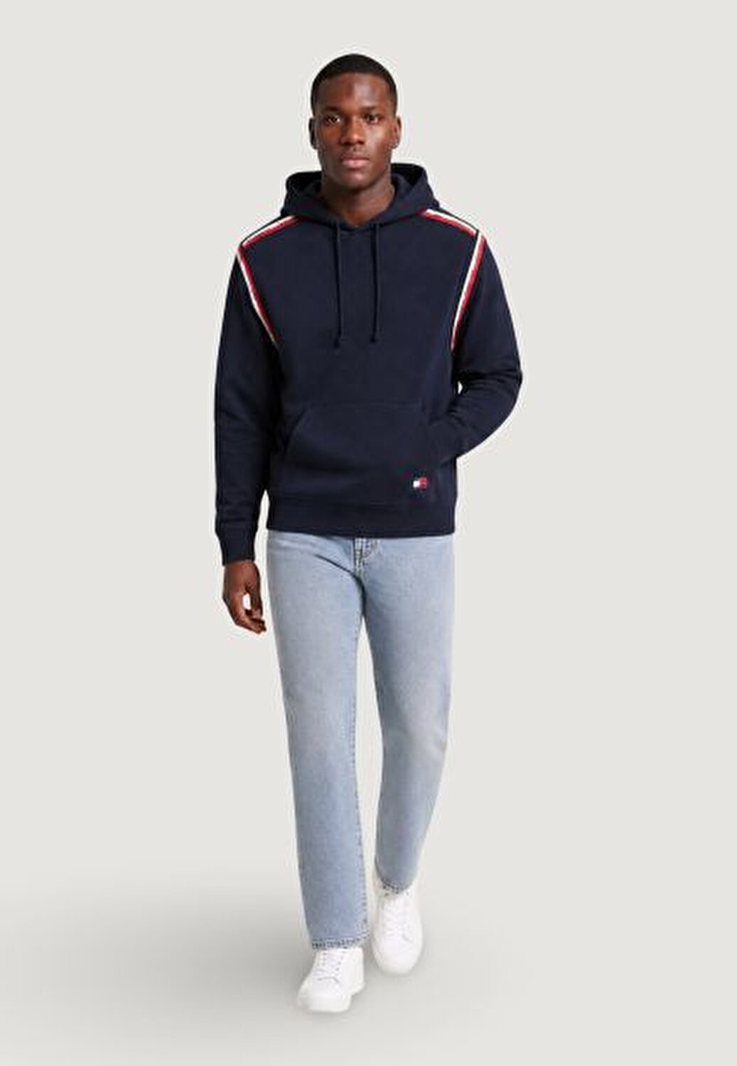 LACİVERT LOGOLU KAPÜŞONLU ERKEK SWEATSHIRT
