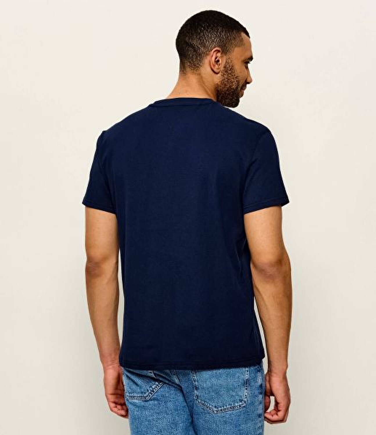 LACİVERT LOGOLU BASKILI ERKEK T-SHIRT