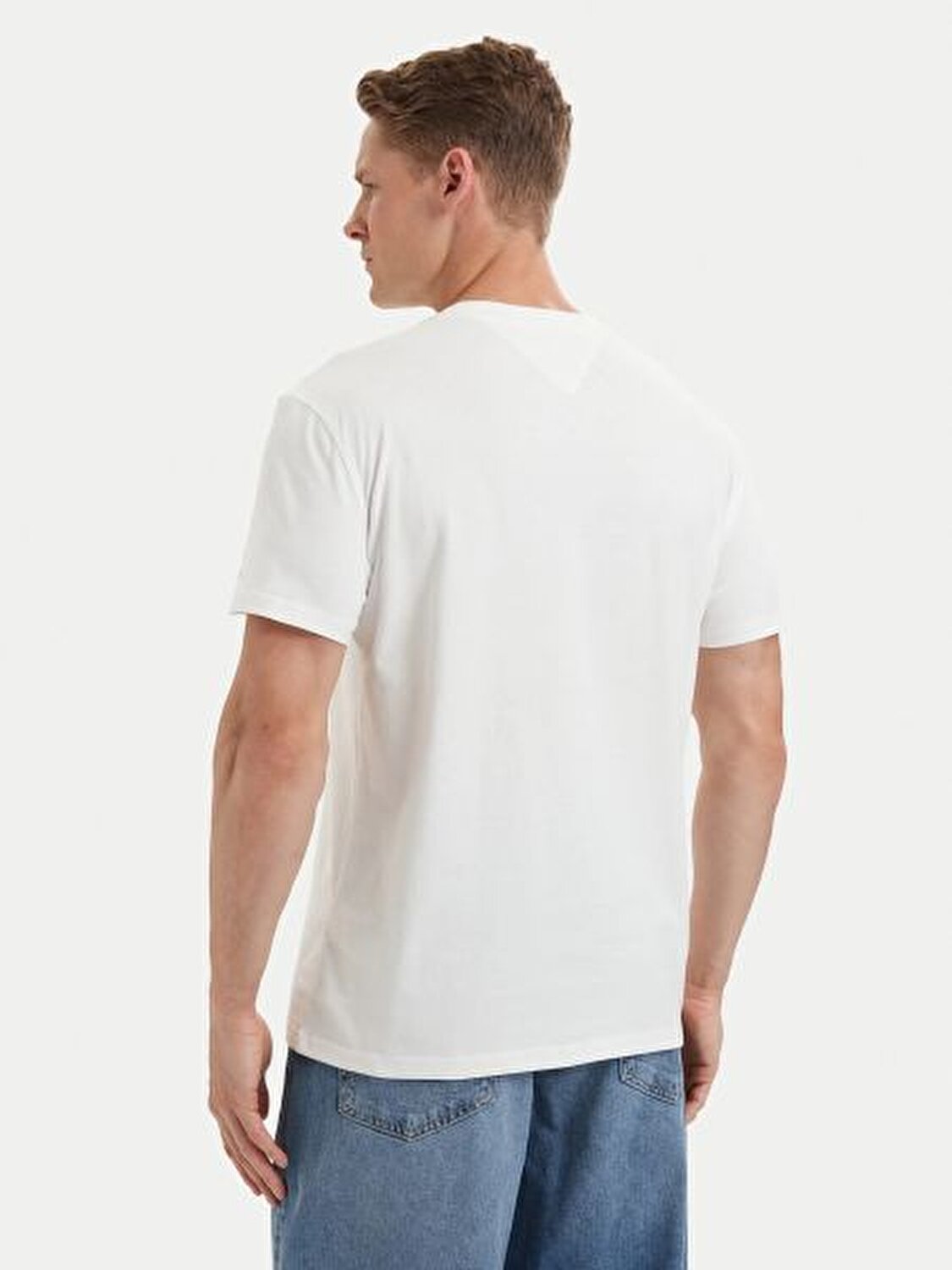 BEYAZ LOGOLU BASKILI ERKEK T-SHIRT
