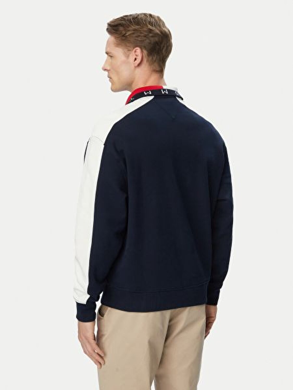 LACİVERT LOGOLU FERMUARLI ERKEK SWEATSHIRT