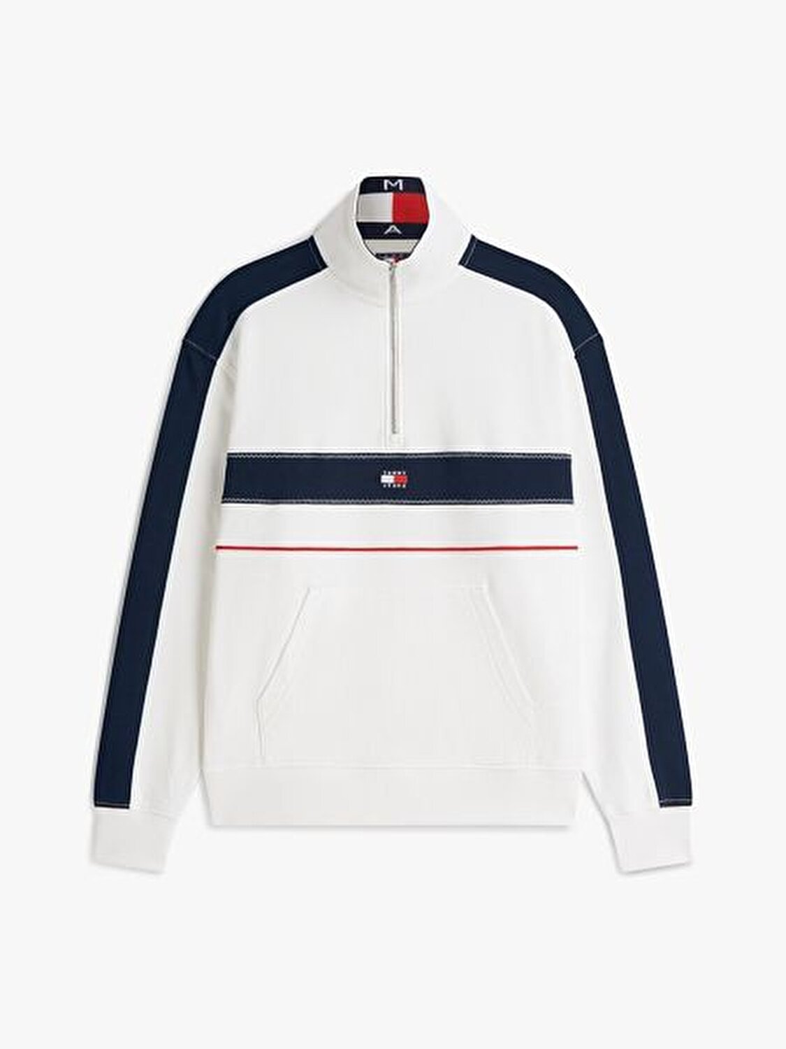 BEYAZ LOGOLU FERMUARLI ERKEK SWEATSHIRT