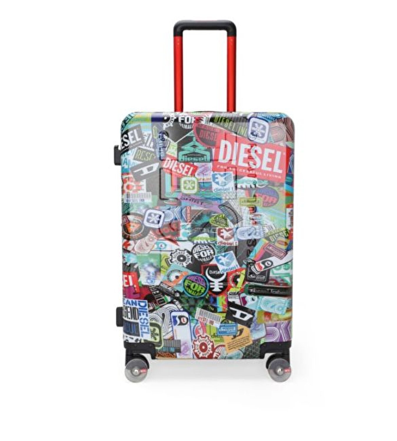 ÇOK RENKLİ UNISEX PC PRINTED TROLLEY - STICKERS ORTA VALİZ