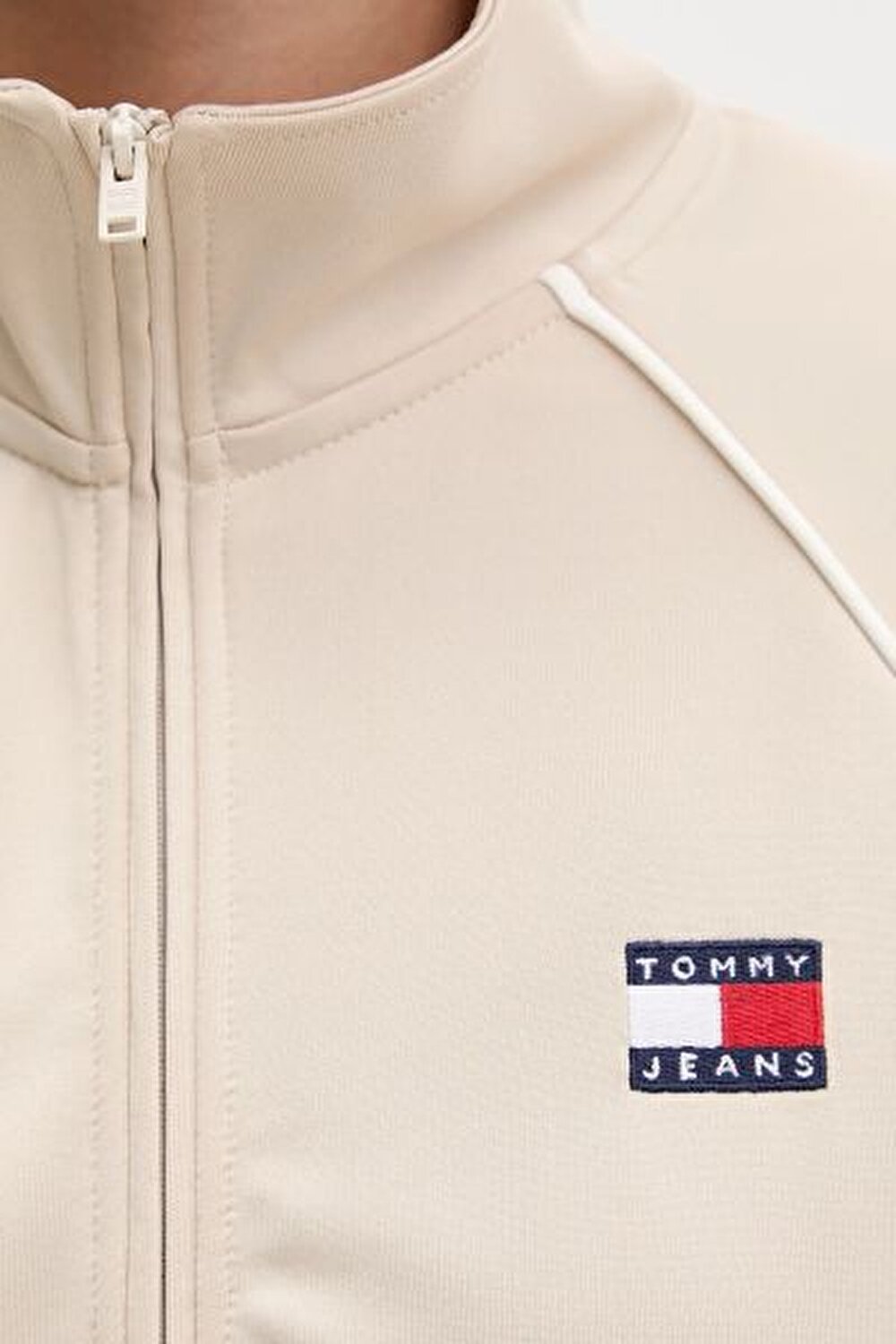 BEJ LOGOLU FERMUARLI KADIN SWEATSHIRT