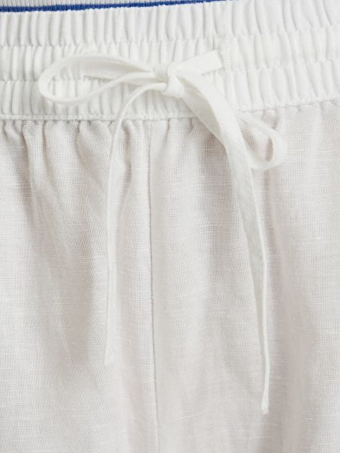 BEYAZ KADIN KETEN KARIŞIMI LOOSE PANTOLON