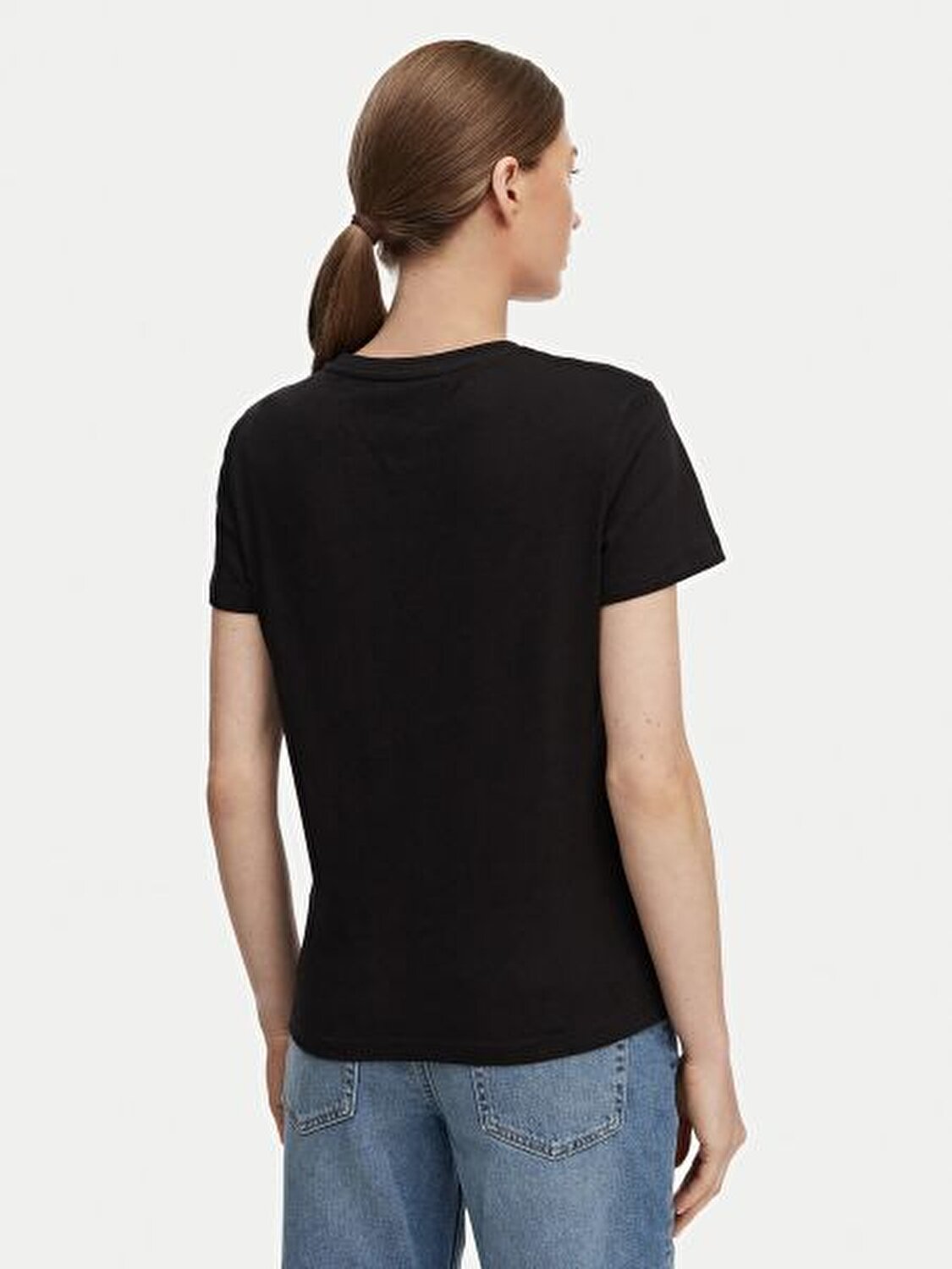 SİYAH LOGOLU KADIN T-SHIRT