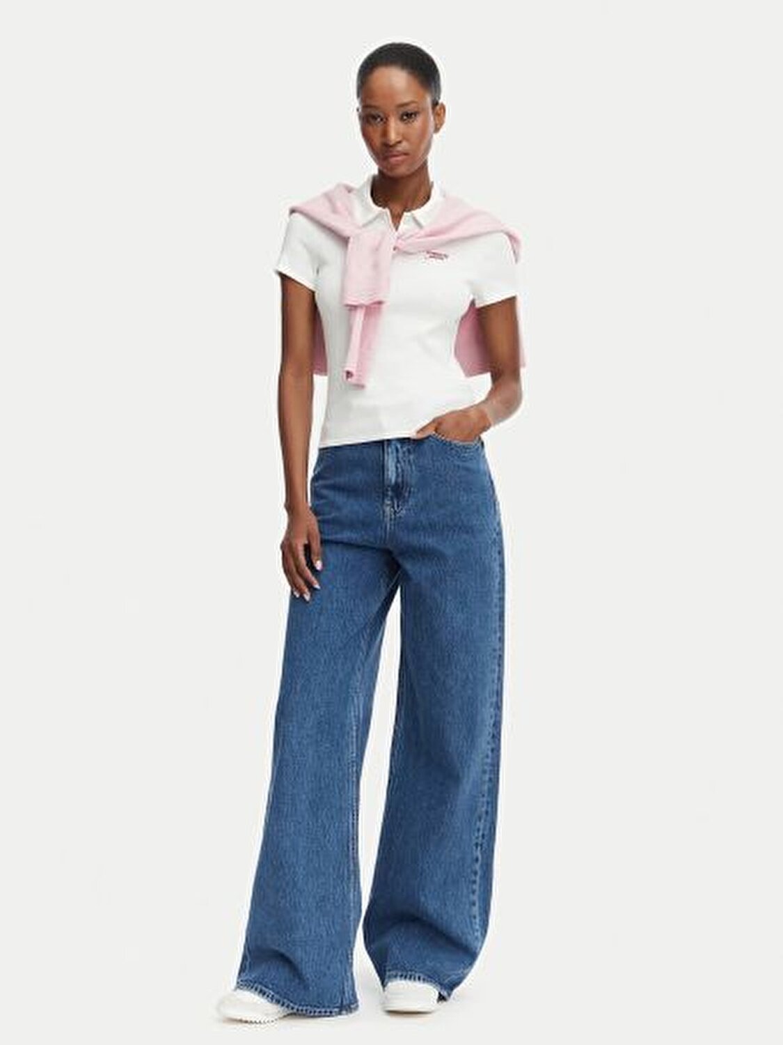 CLAIRE KOYU MAVİ KADIN WIDE LEG JEAN PANTOLON