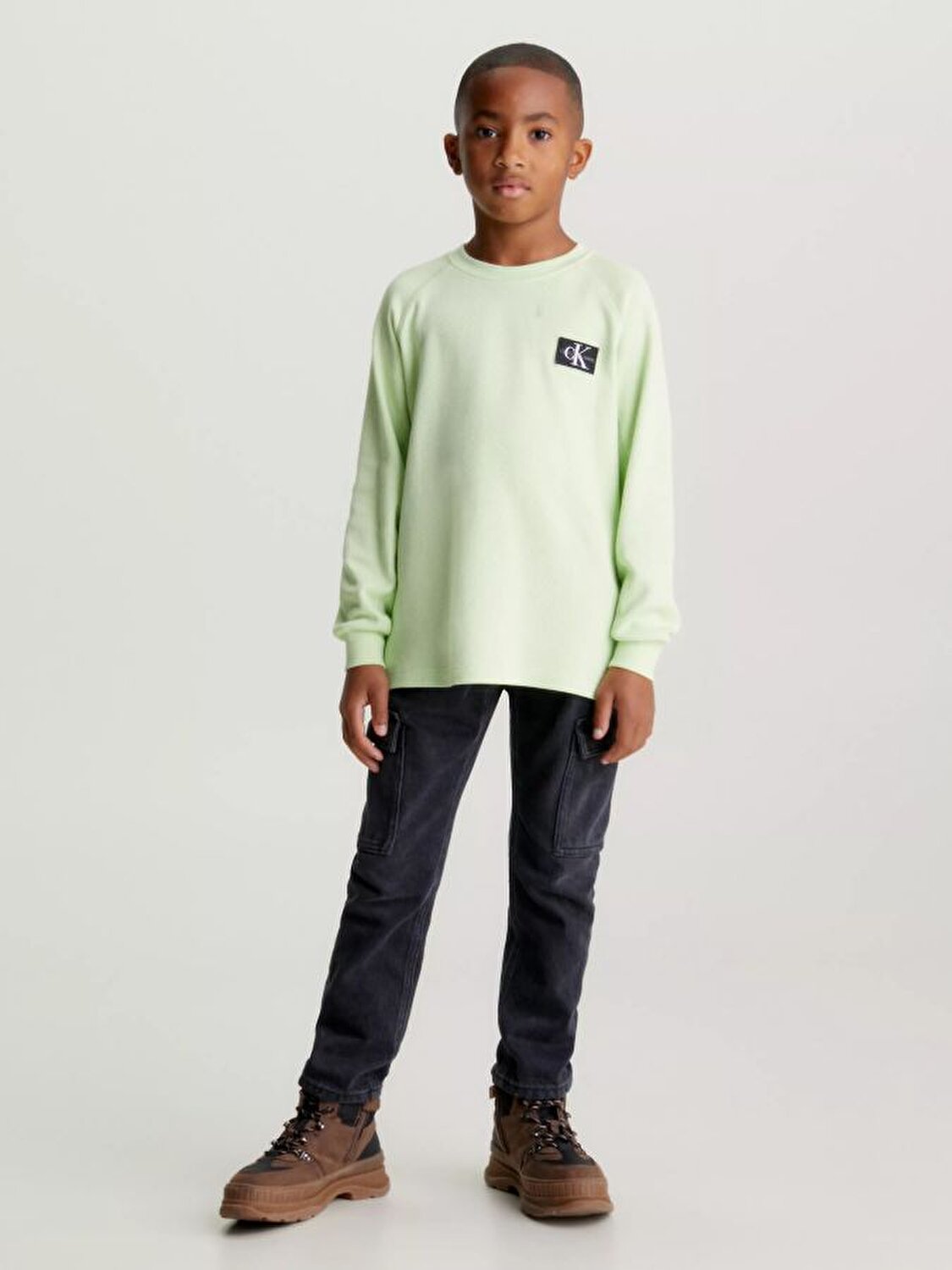 Calvin Klein Çocuk Logo Detaylı Yeşil T-Shirt