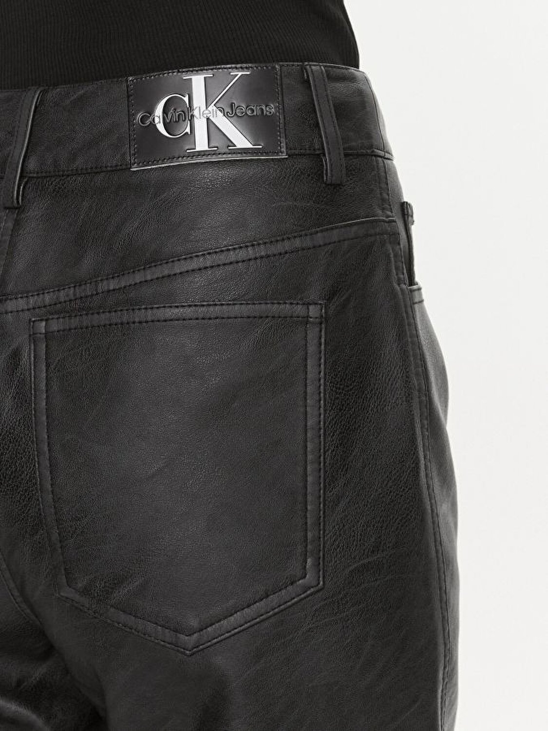 Calvin Klein Kadın Suni Deri Pantolon