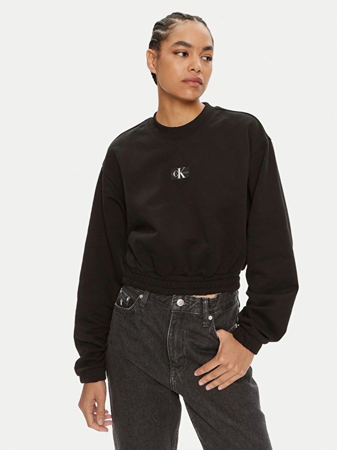 Calvin Klein Siyah KADIN SWEATSHIRT 8720109952117 JeansLab