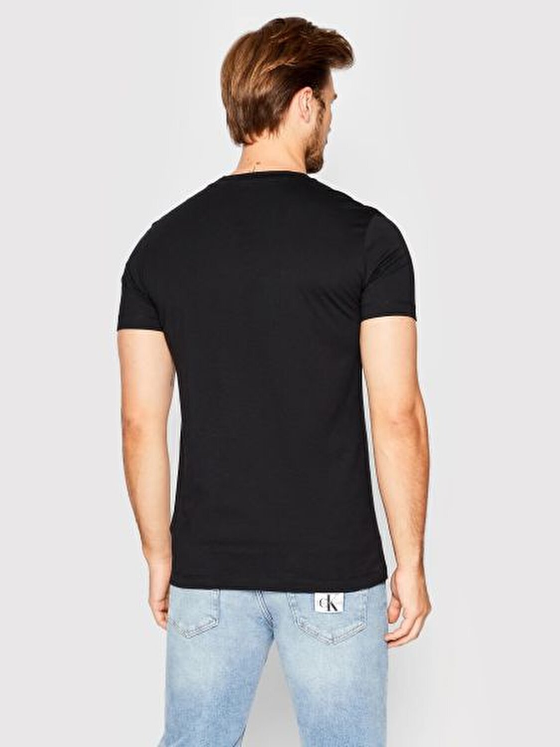 Calvin Klein Erkek Siyah Logo Detaylı Kısa Kollu T-Shirt