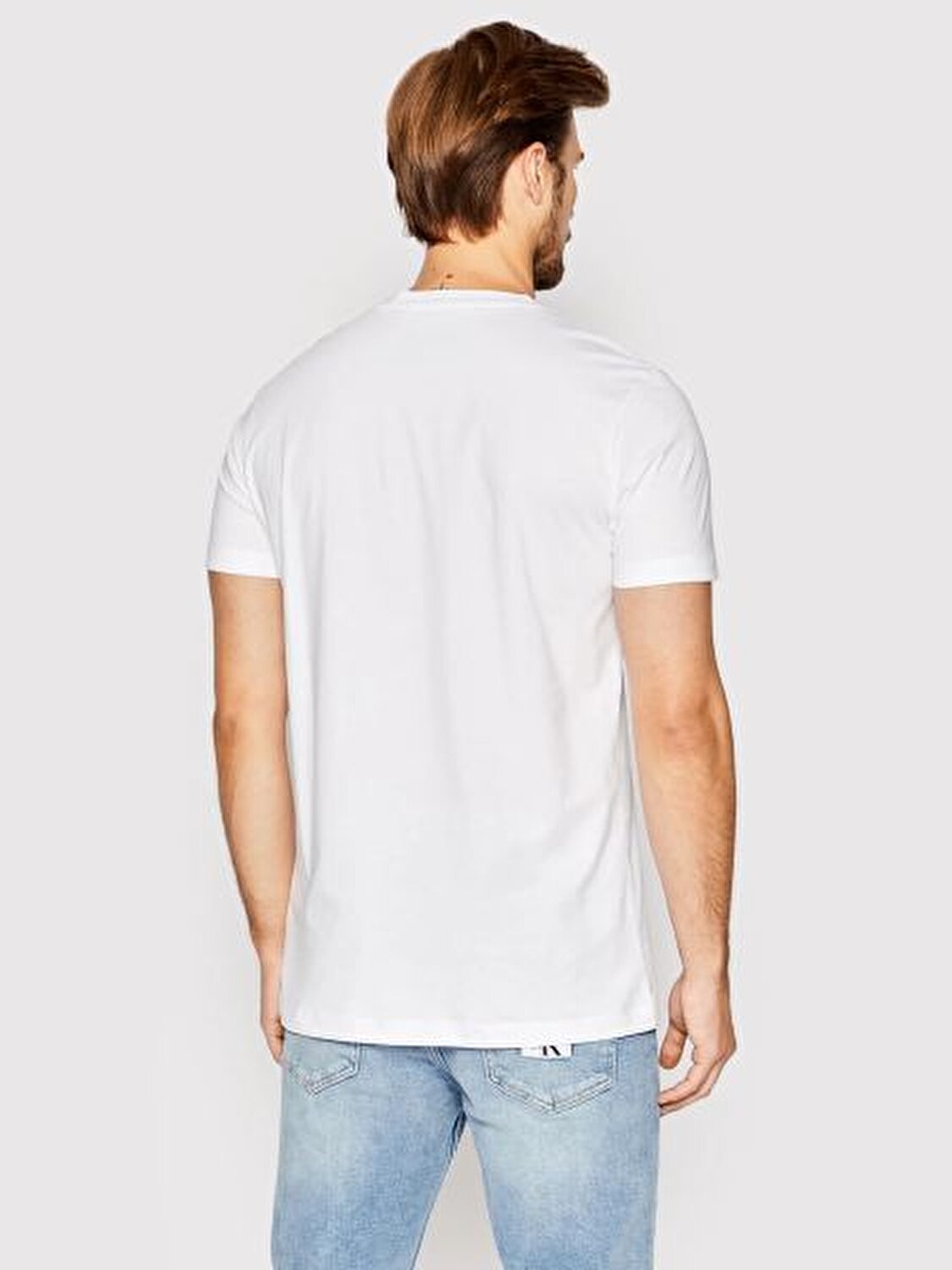 Calvin Klein Erkek Beyaz Kısa Kollu T-Shirt