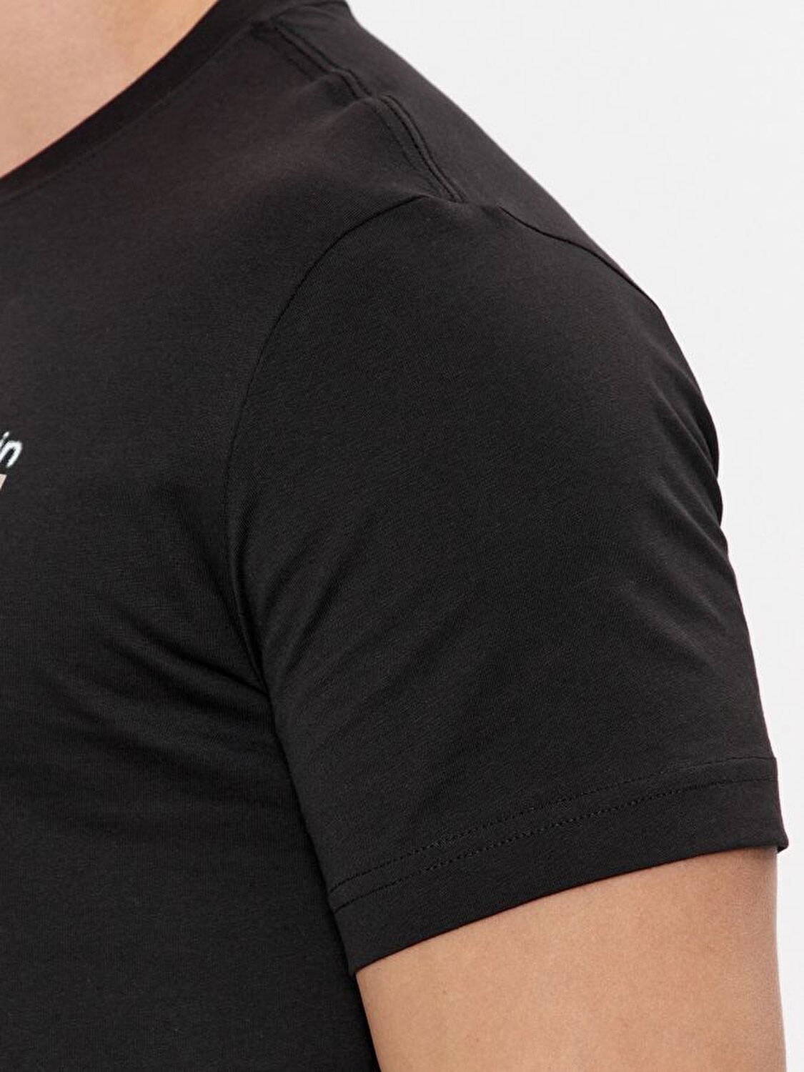Calvin Klein Erkek Siyah Logo Detaylı Kısa Kollu T-Shirt