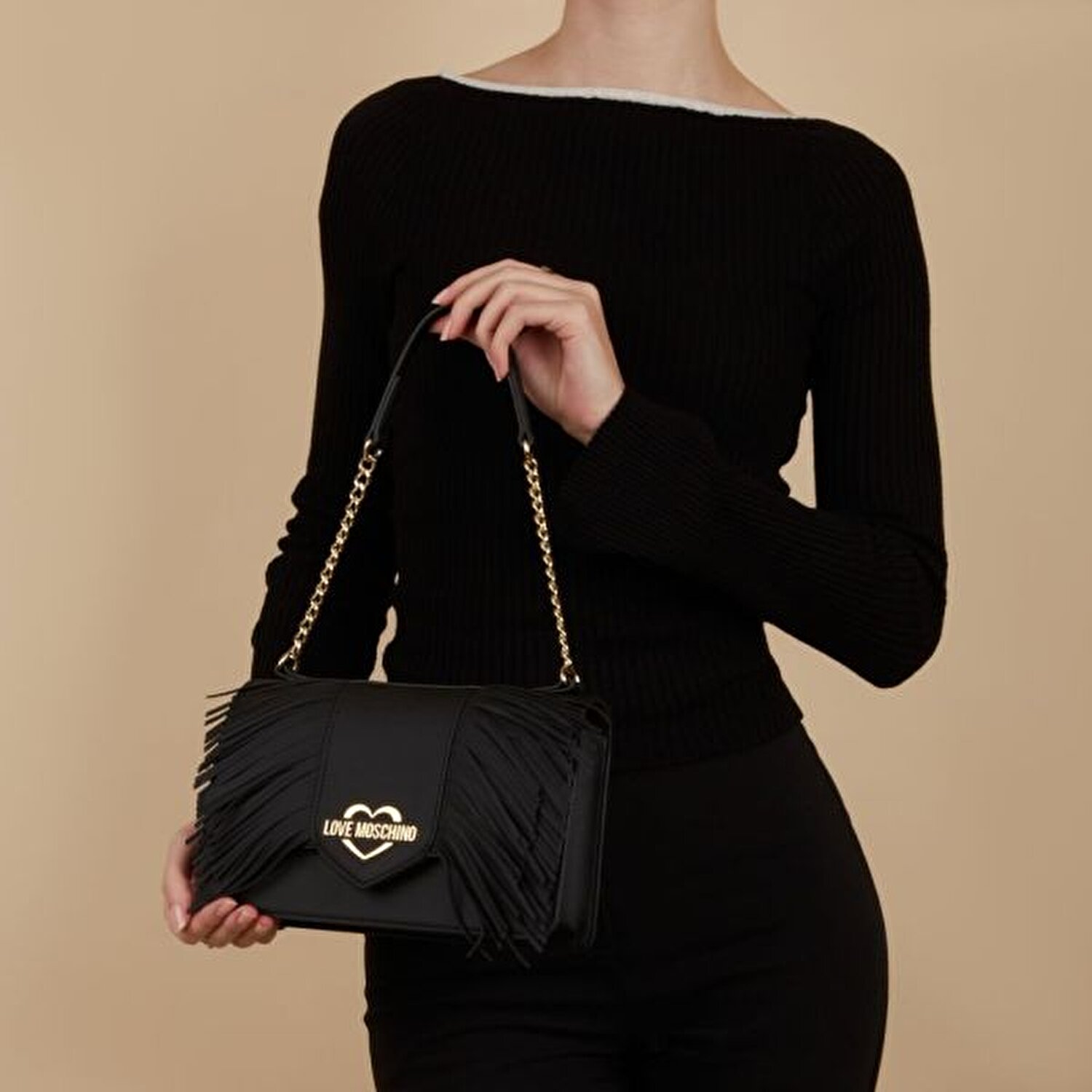 BORSA PU GRS FRANGE NERO