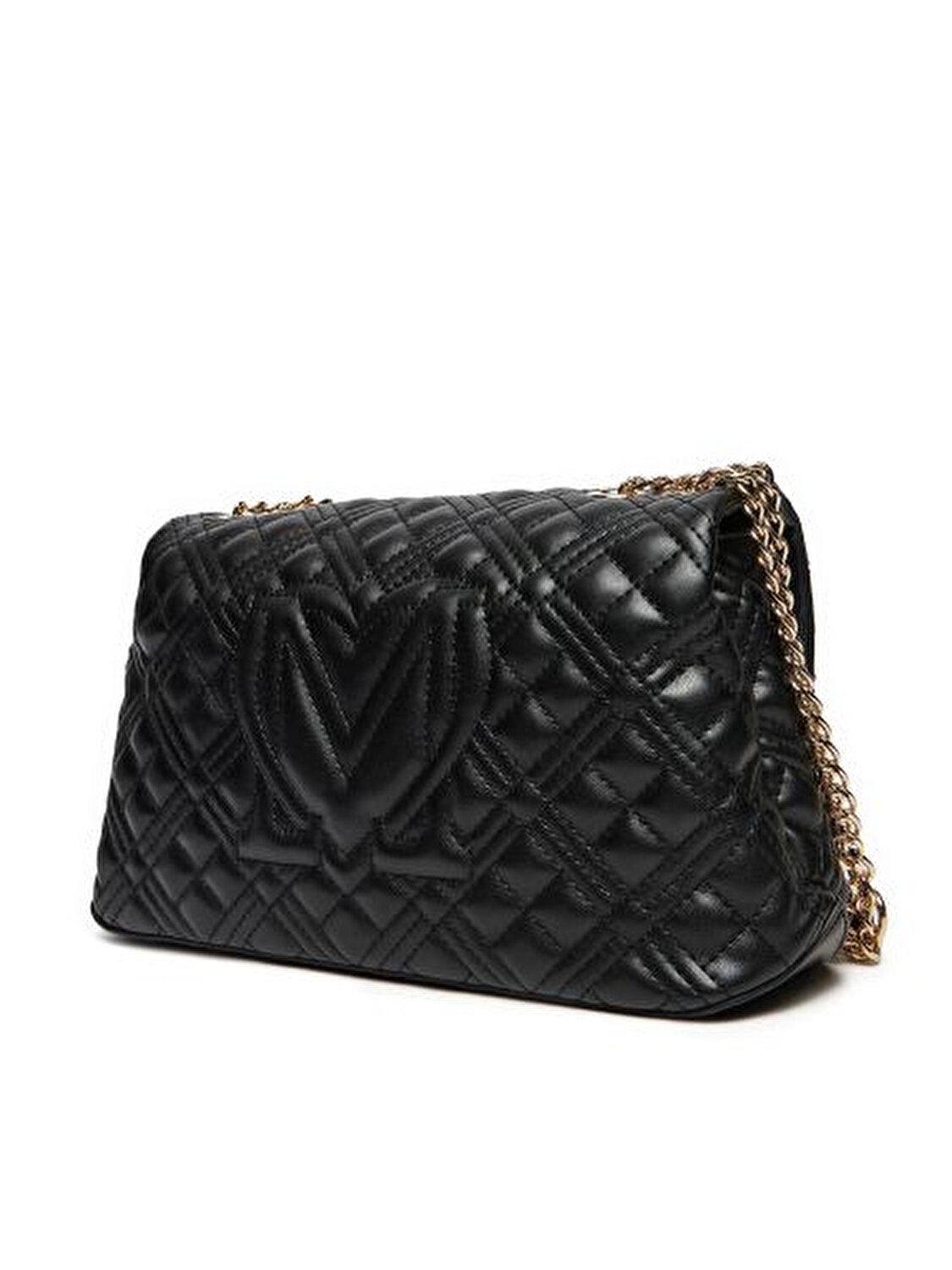 BORSA QUILTED PU NERO GALV. ORO