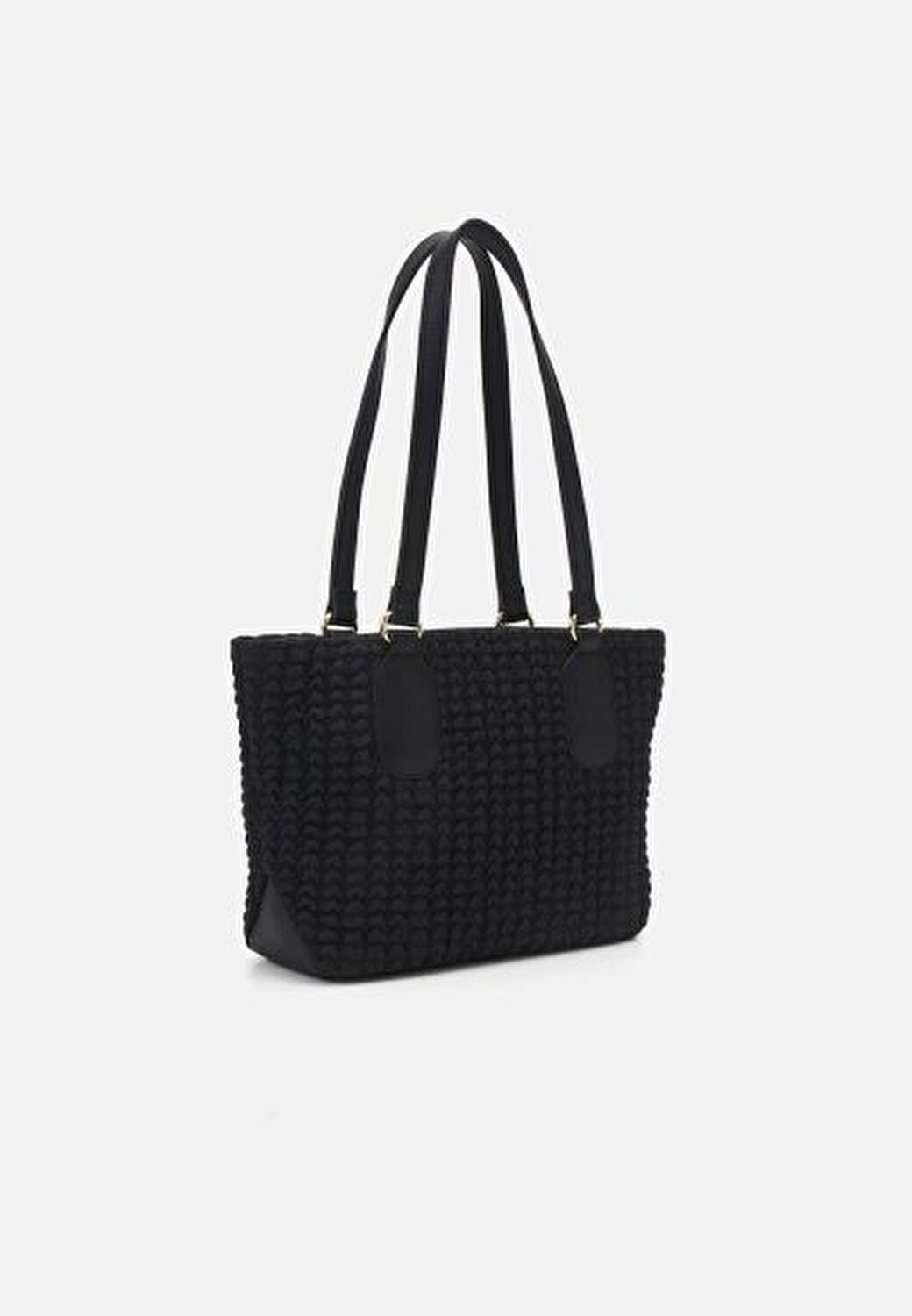 BORSA NYLON SMOCK NERO+ PU NERO