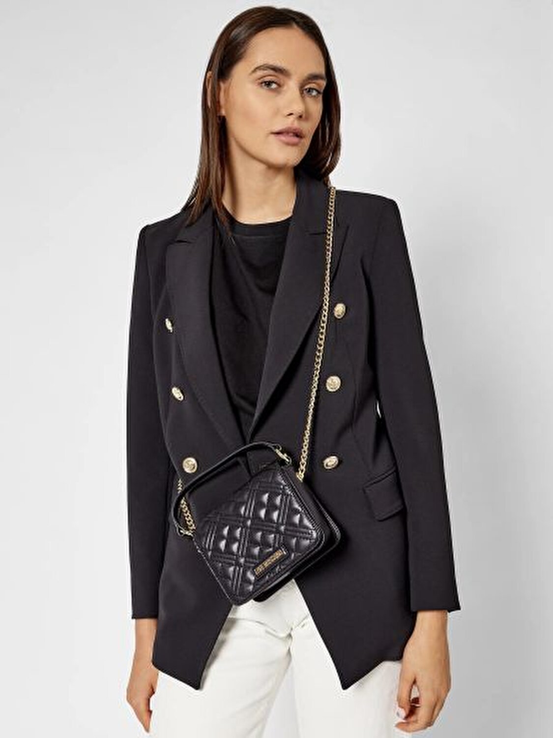 BORSA QUILTED NAPPA PU  NERO