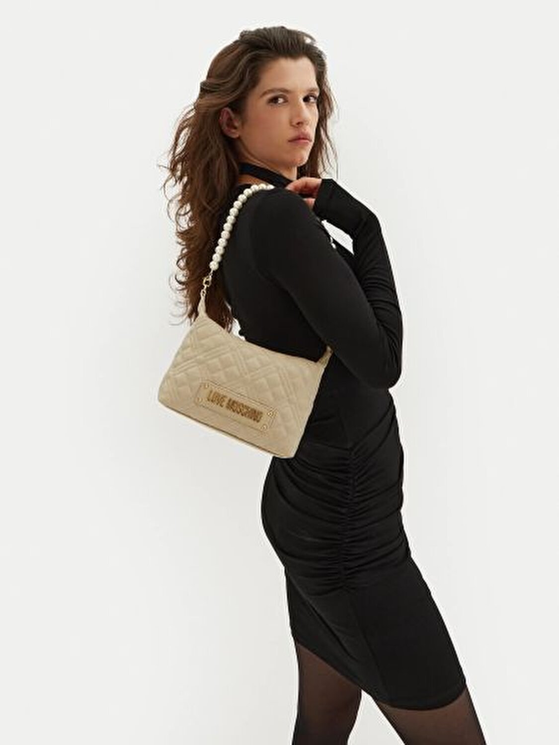 BORSA QUILTED  PU AVORIO