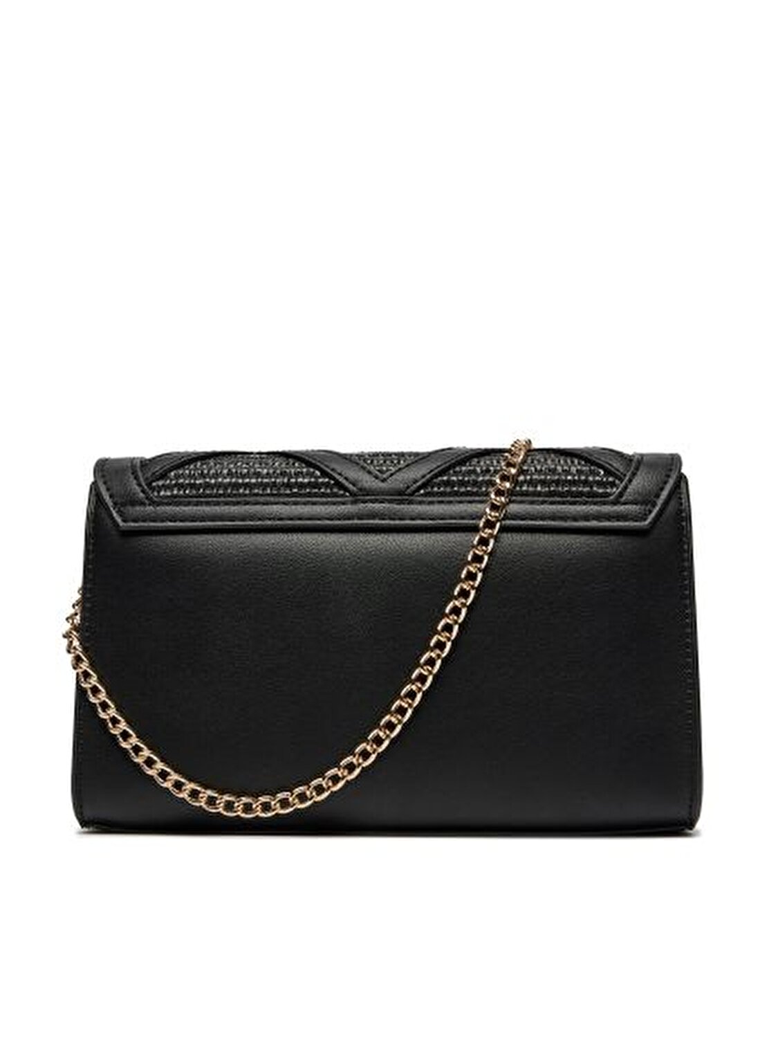 BORSA RAFFIA+PU NERO+STUDS ORO