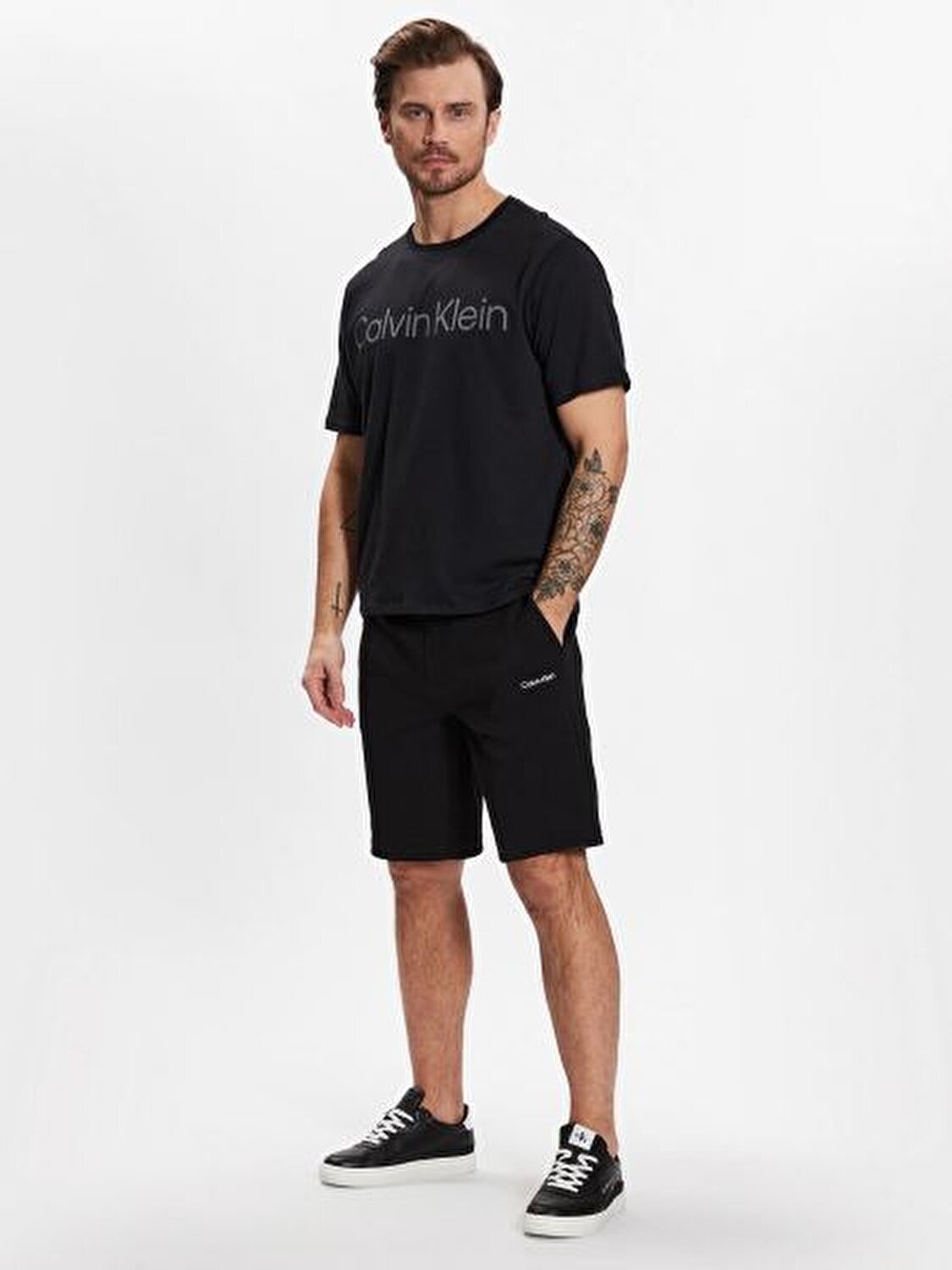 Calvin Klein Erkek Siyah Logo Detaylı Şort