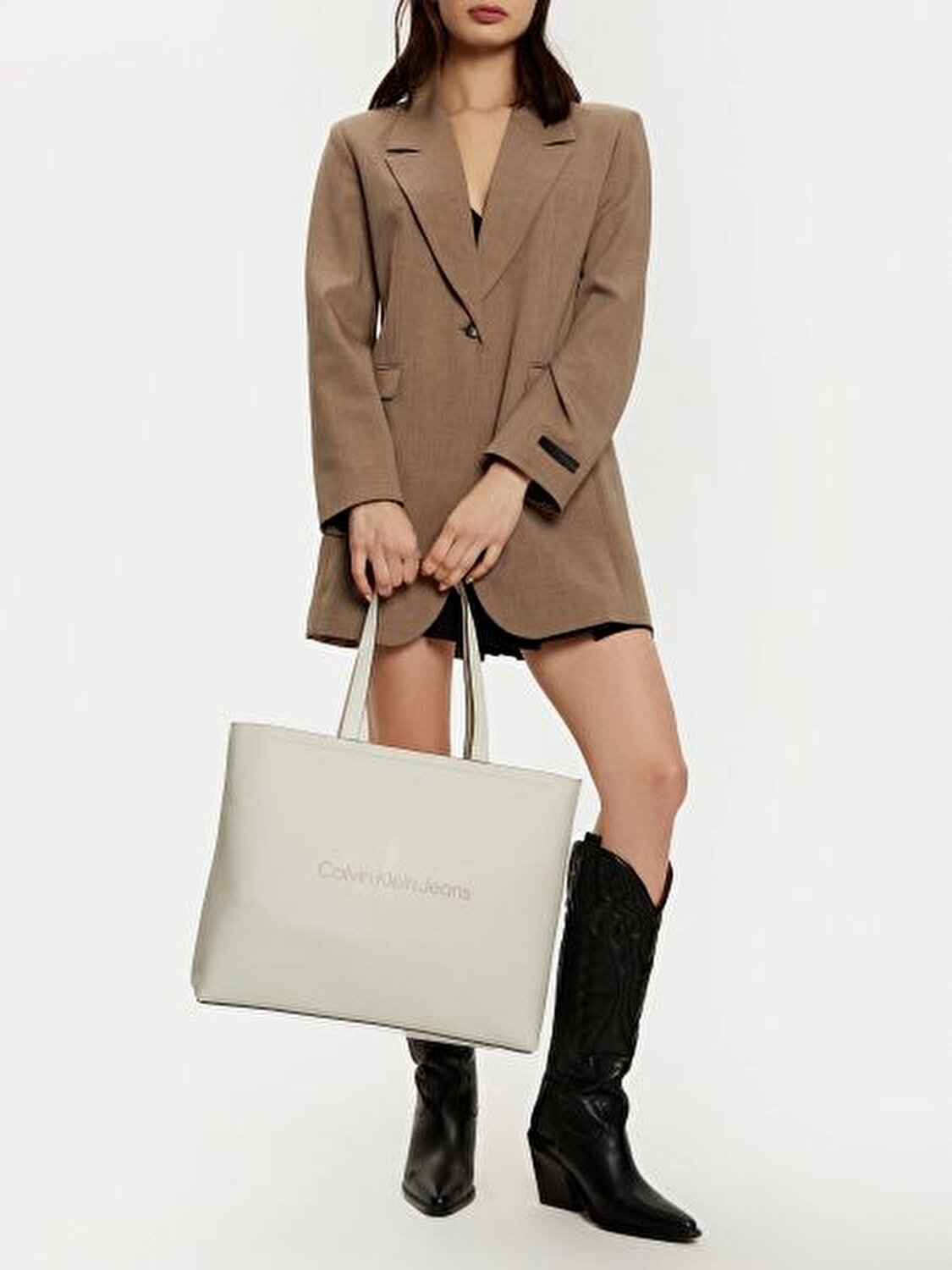 SCULPTED SLIM TOTE34 MONO