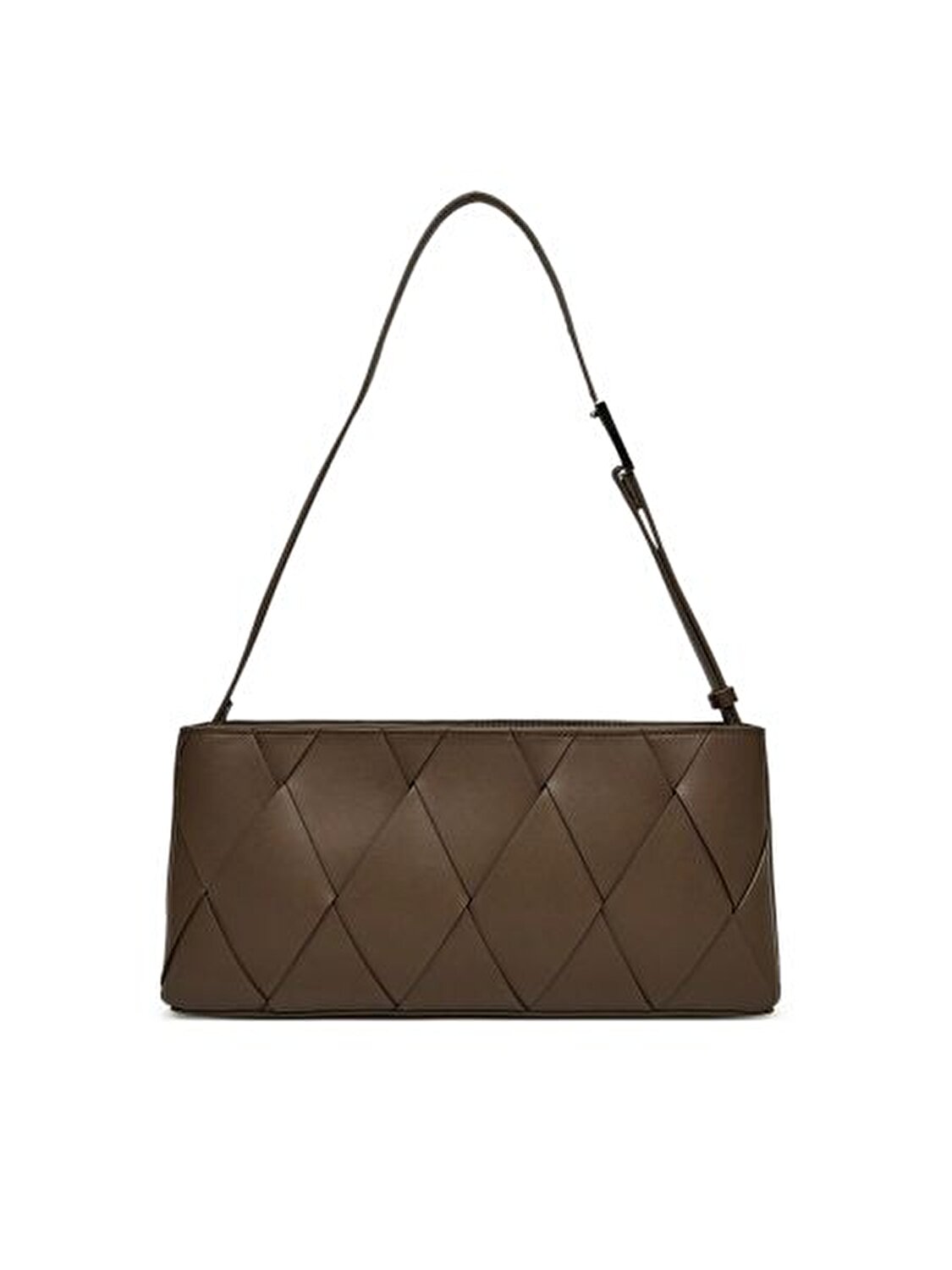 CK WOVEN ELONGATED SHOULDER BAG