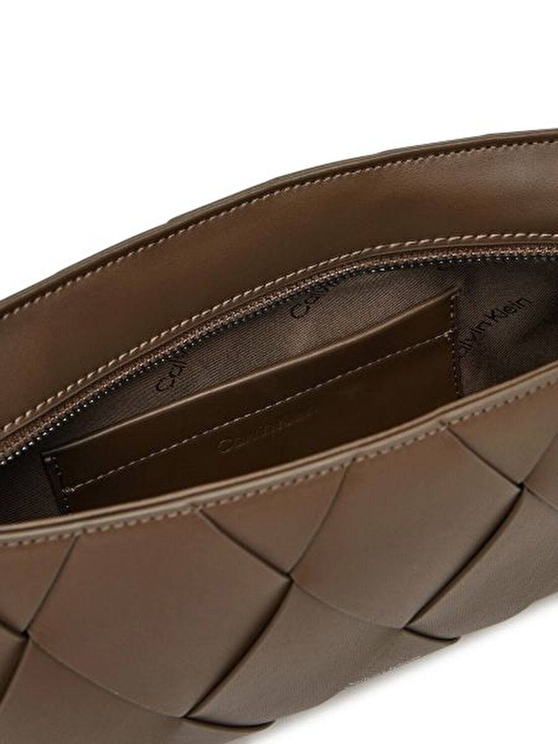 CK WOVEN ELONGATED SHOULDER BAG