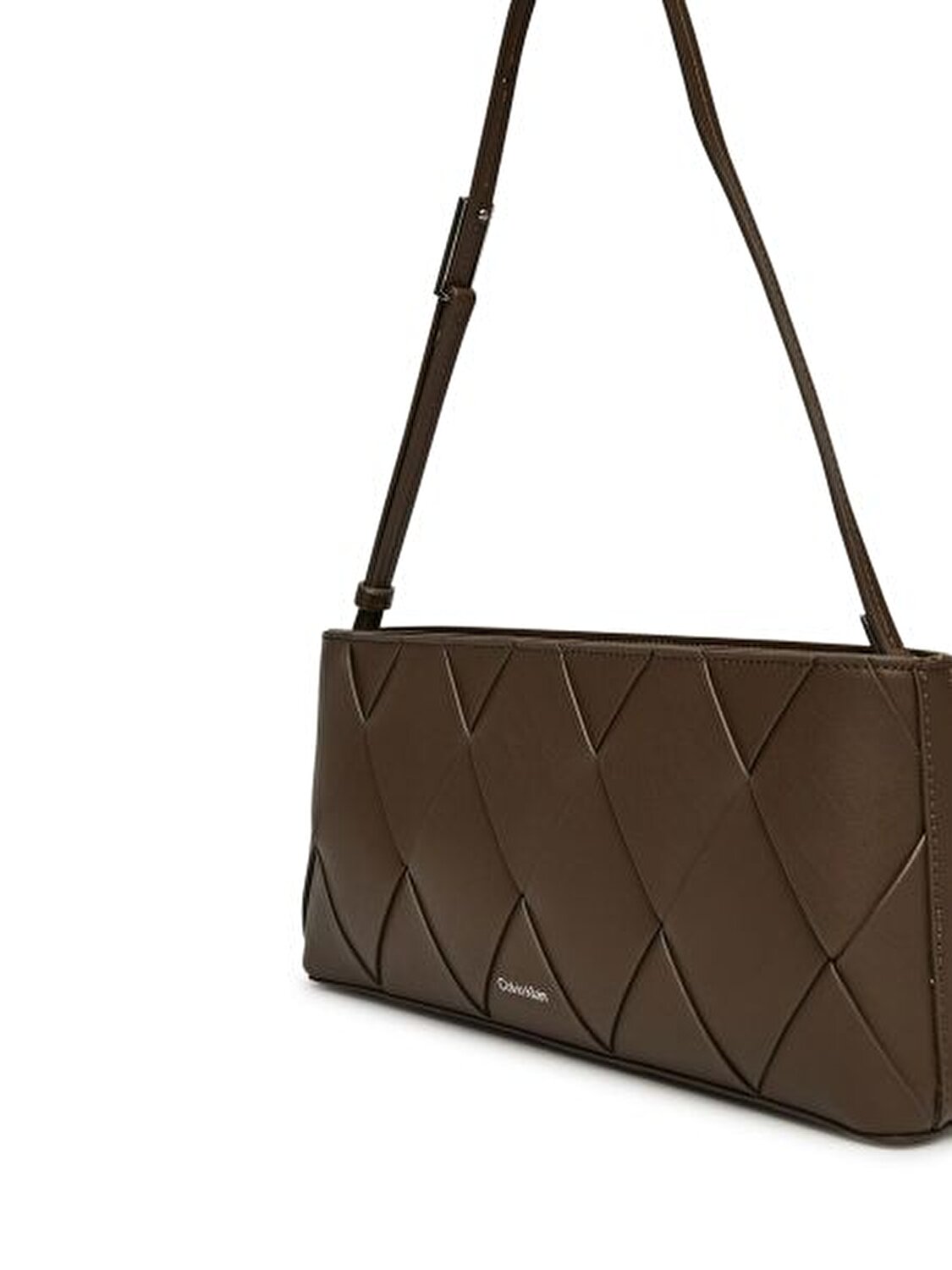 CK WOVEN ELONGATED SHOULDER BAG