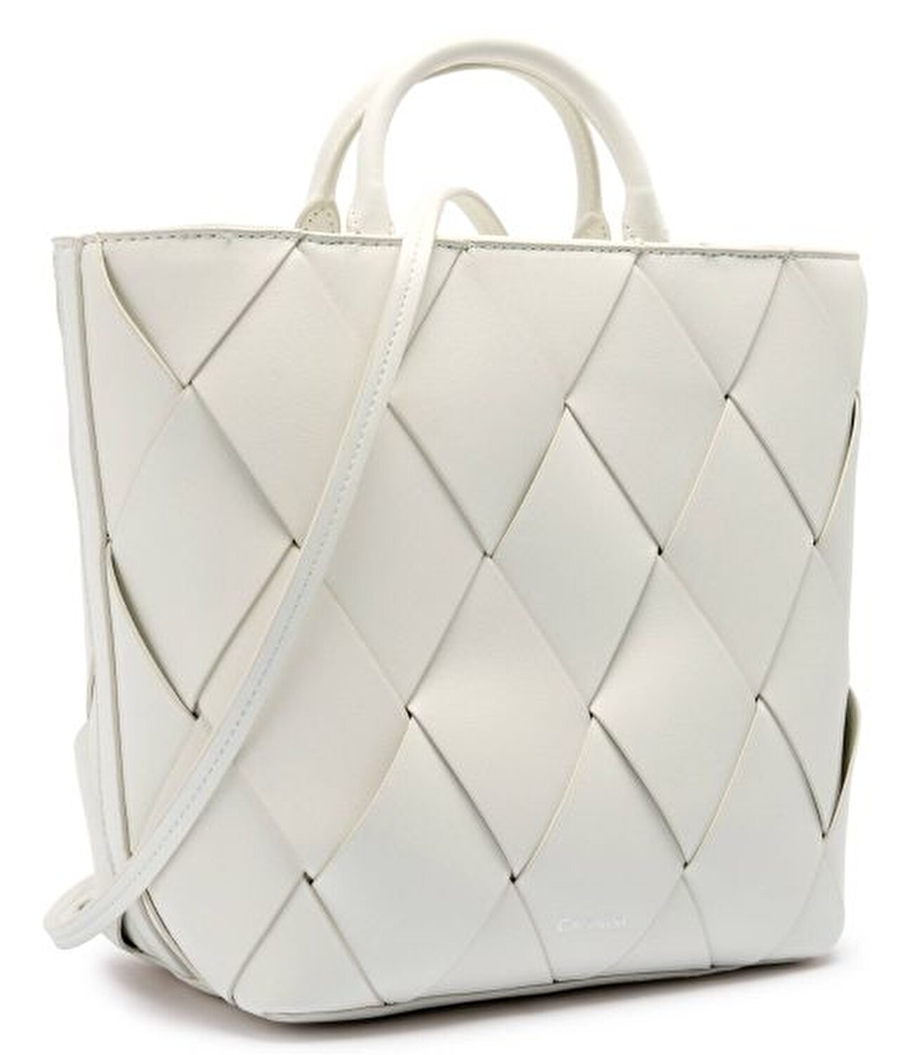 CK WOVEN MEDIUM TOTE