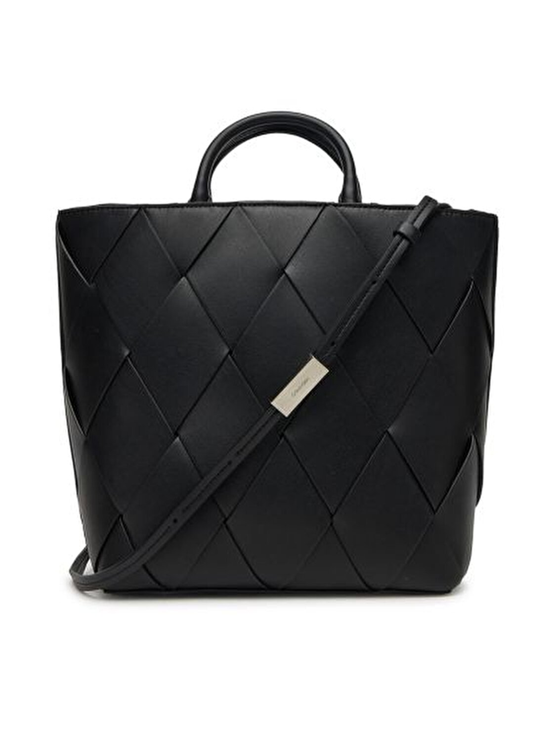 CK WOVEN MEDIUM TOTE