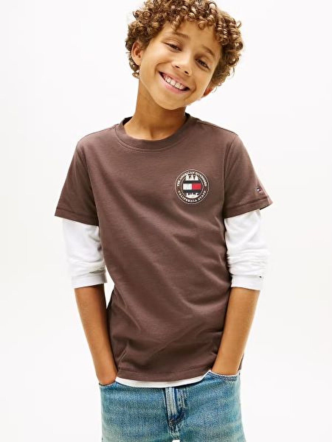 KAHVERENGİ LOGOLU ERKEK ÇOCUK T-SHIRT
