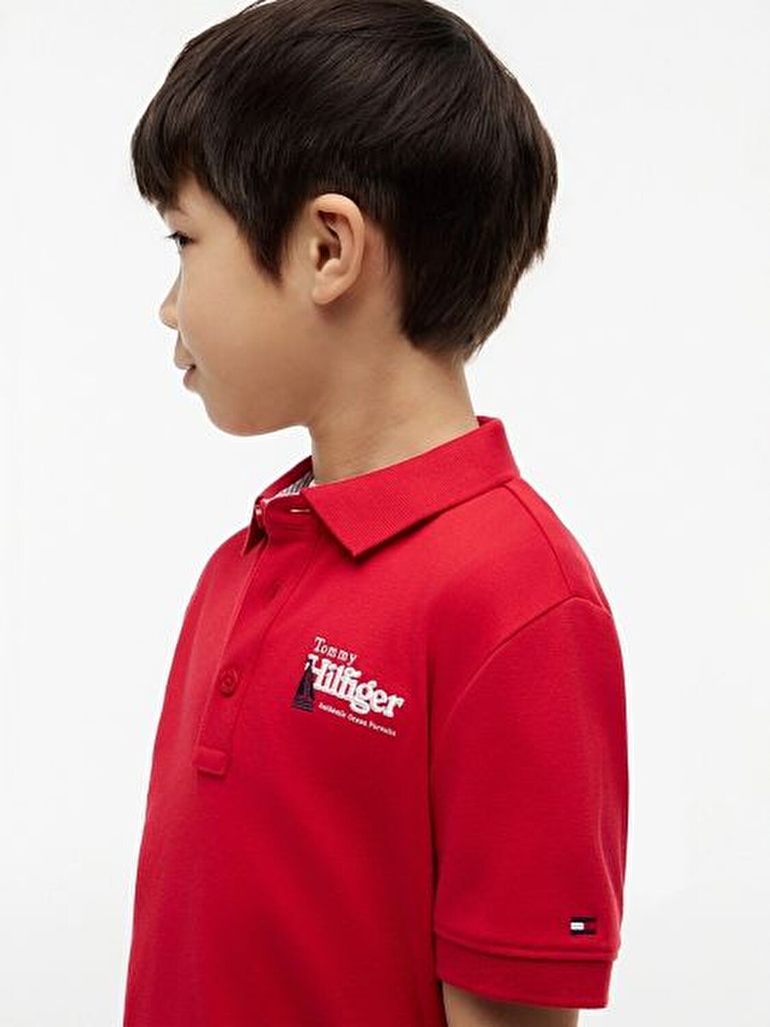 KIRMIZI LOGOLU ERKEK ÇOCUK POLO T-SHIRT