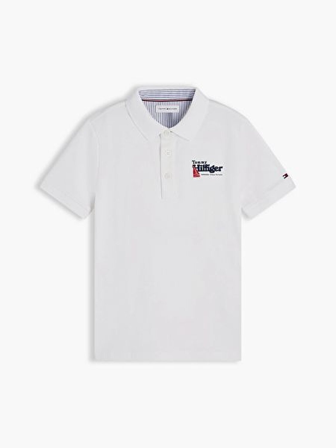 BEYAZ LOGOLU ERKEK ÇOCUK POLO T-SHIRT