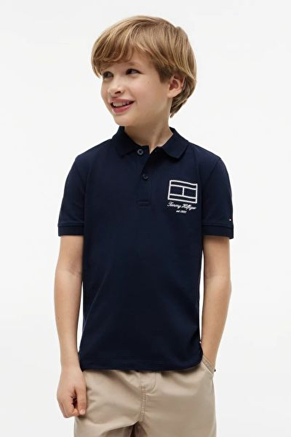 LACİVERT LOGOLU ERKEK ÇOCUK POLO T-SHIRT