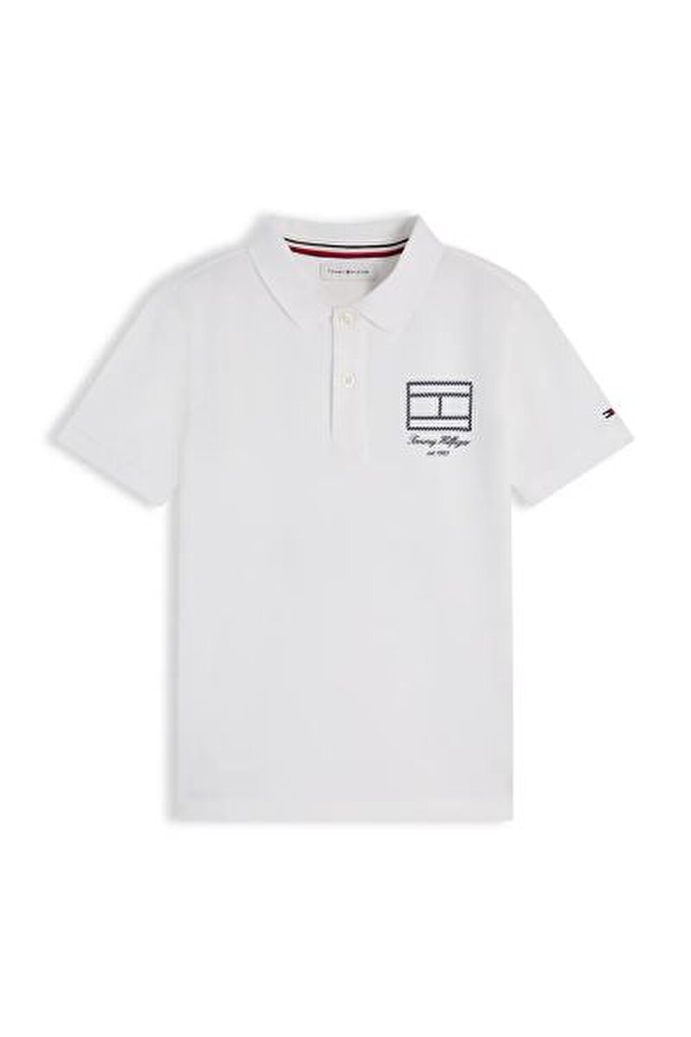 BEYAZ LOGOLU ERKEK ÇOCUK POLO T-SHIRT