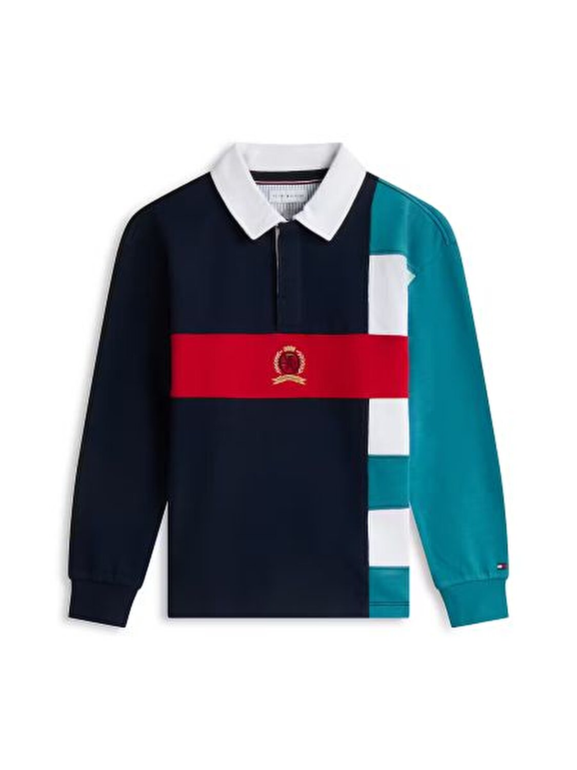 MAVİ LOGOLU ERKEK ÇOCUK UZUN KOLLU POLO T-SHIRT