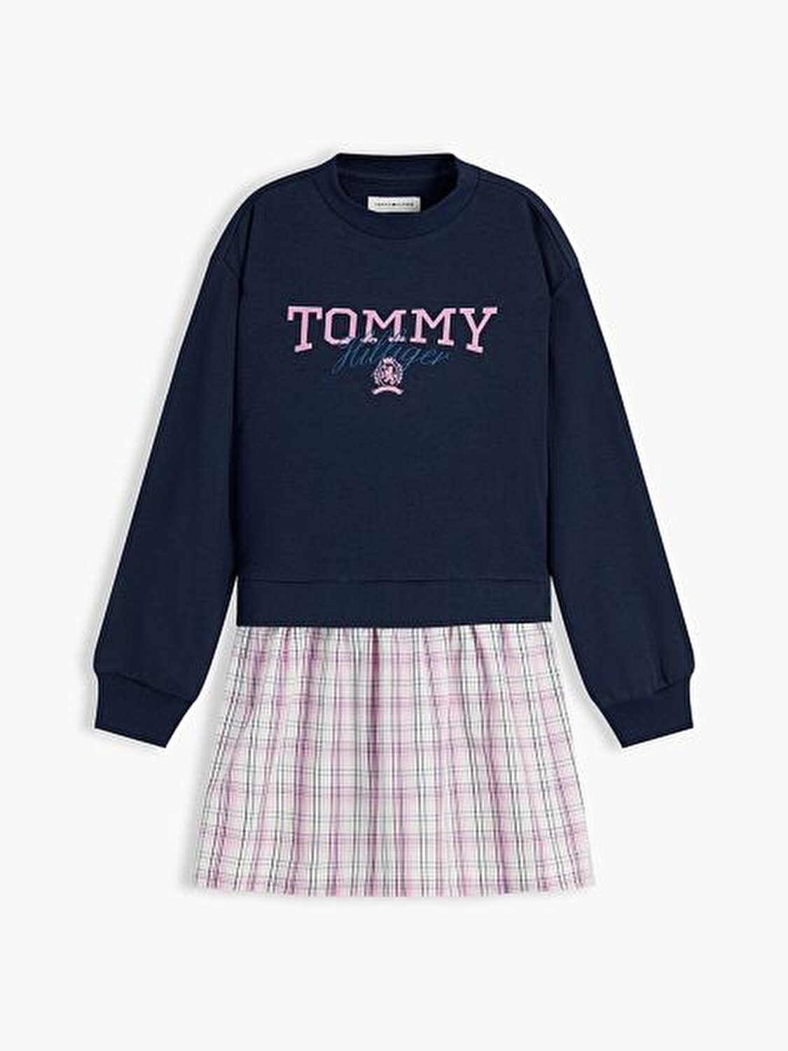 LACİVERT LOGOLU KIZ ÇOCUK SWEATSHIRT ELBİSE
