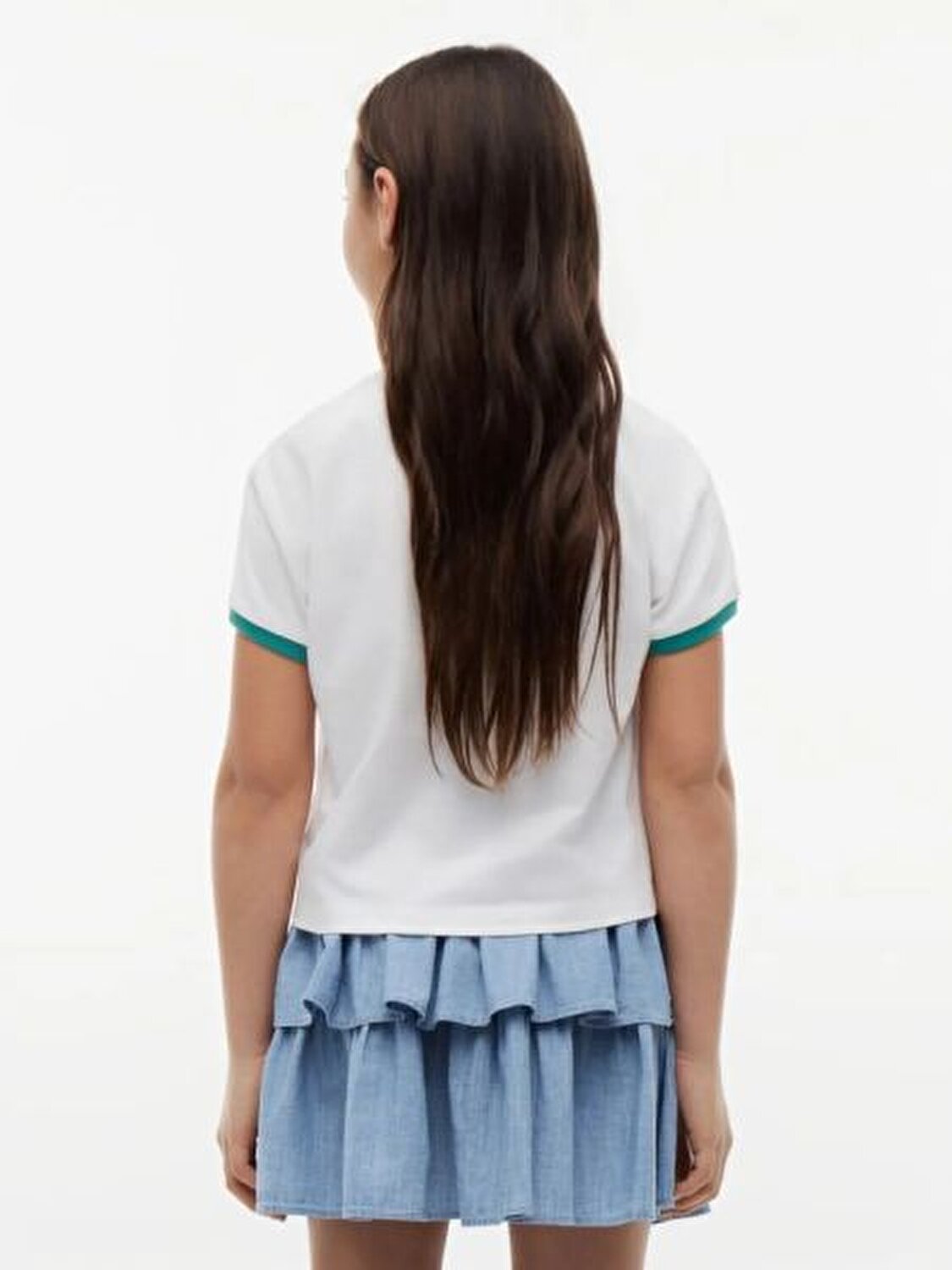 BEYAZ LOGOLU KIZ ÇOCUK T-SHIRT