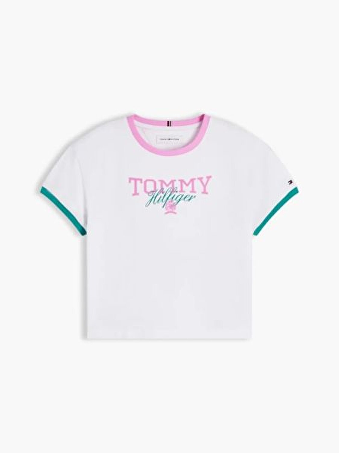 BEYAZ LOGOLU KIZ ÇOCUK T-SHIRT