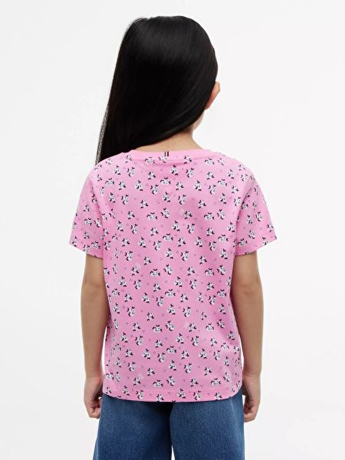 PEMBE ÇİÇEKLİ KIZ ÇOCUK T-SHIRT