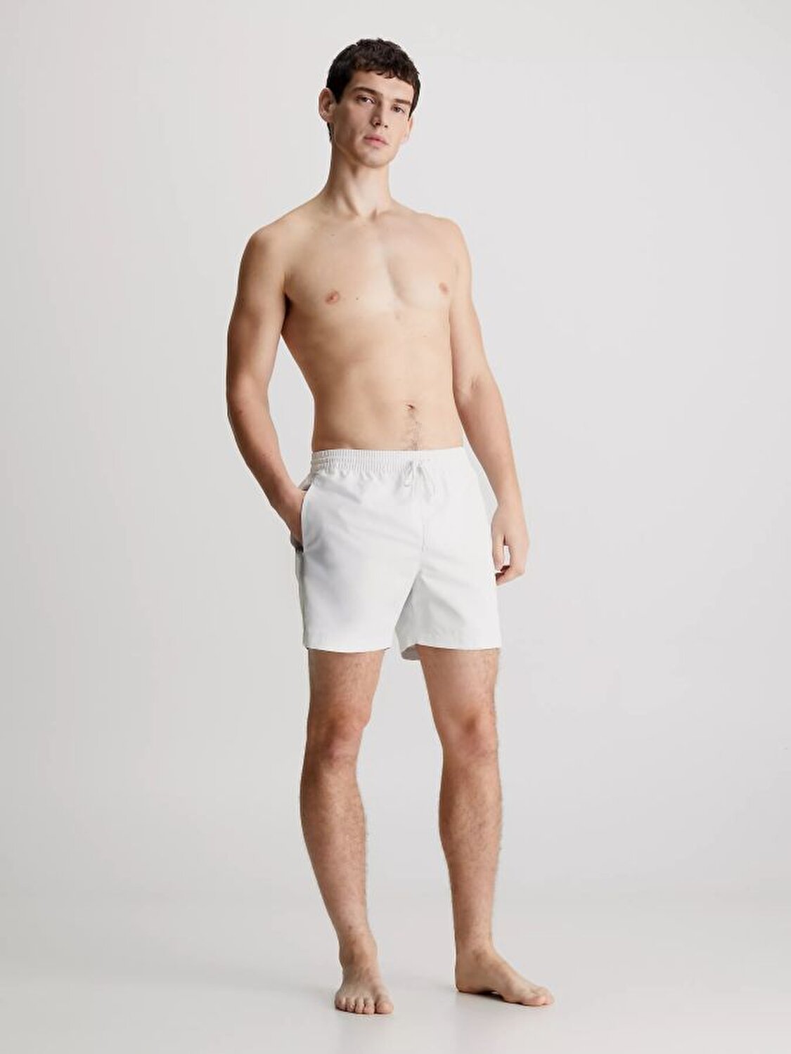 Calvin Klein Erkek Logo Detaylı Beyaz Mayo Şort