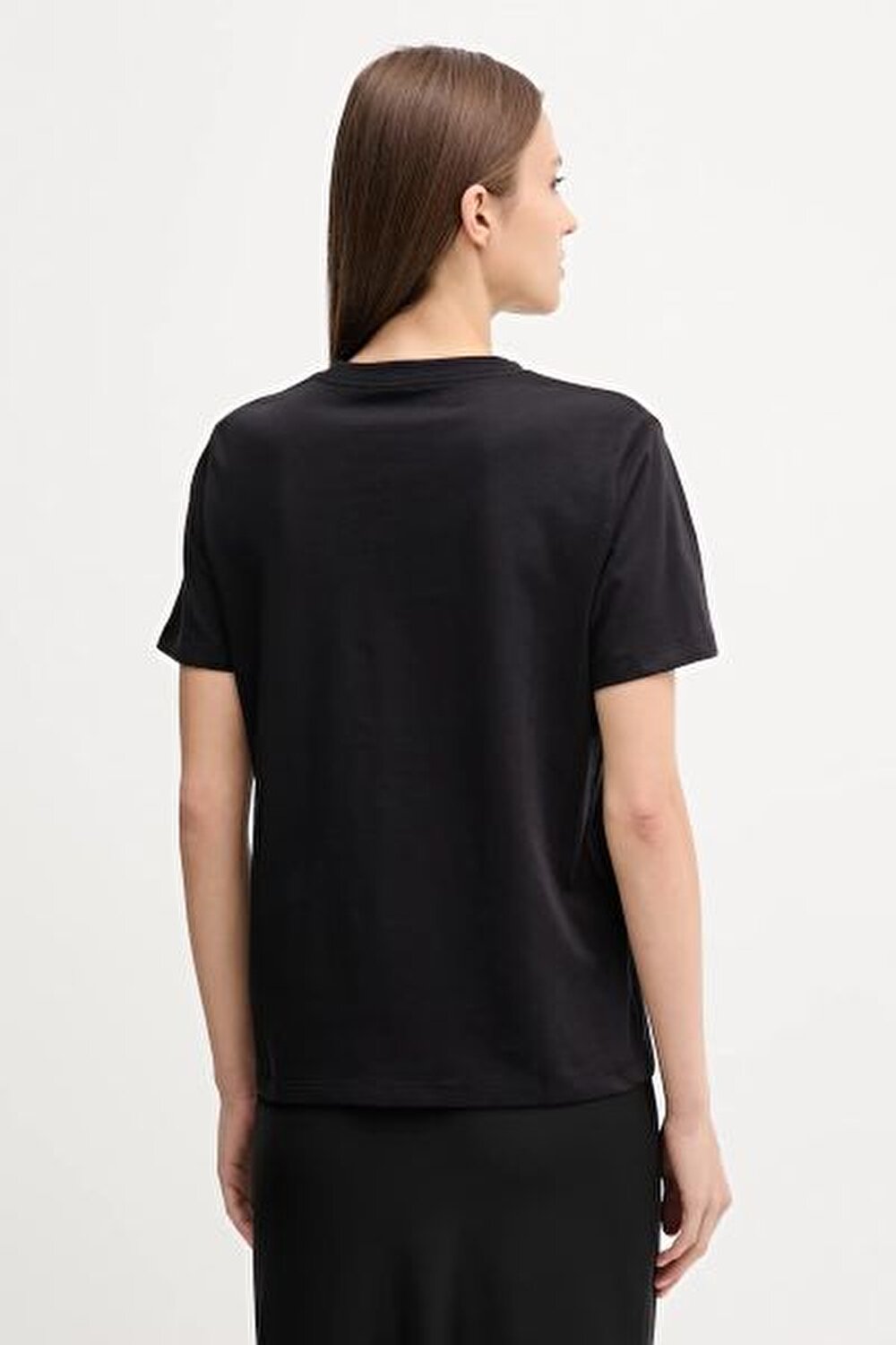 SİYAH LOGOLU KADIN T-SHIRT