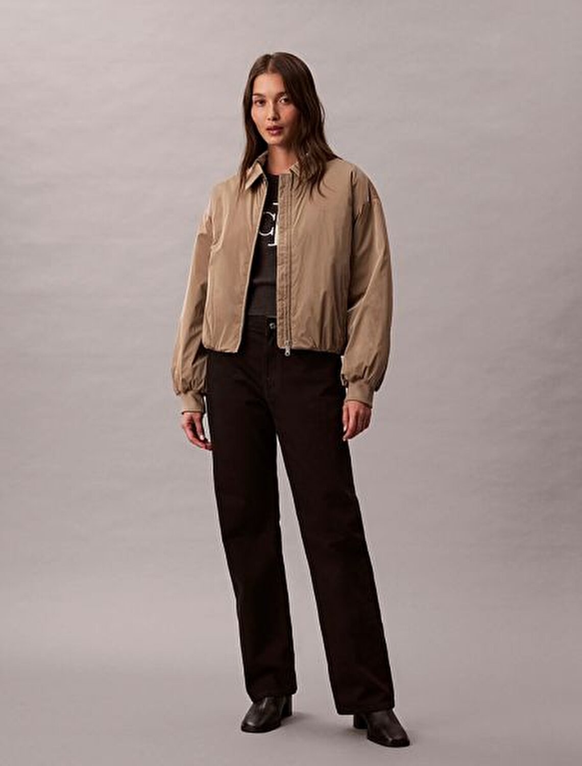 KAHVERENGİ KADIN BOMBER CEKET