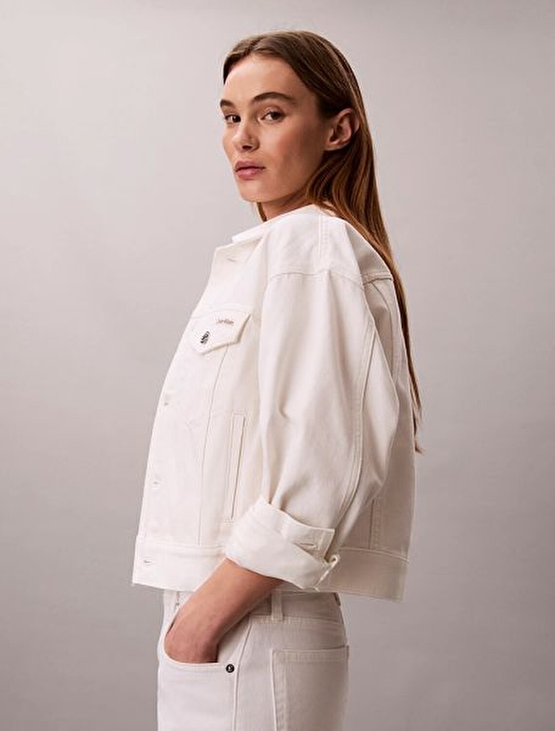 BEYAZ KADIN KOT CEKET