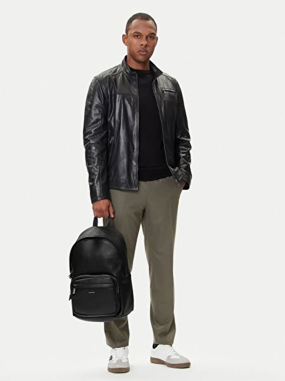 RAISED ROUND SİYAH ERKEK SIRT ÇANTASI