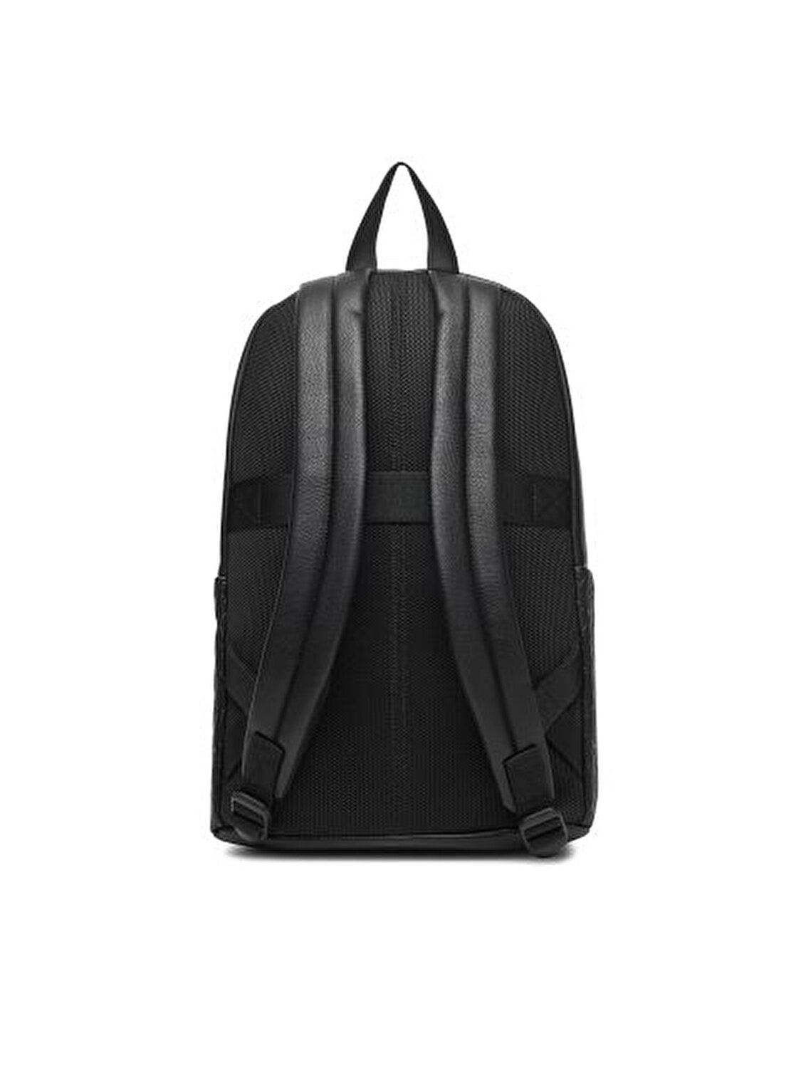 EMBLEM AOP EMBOSS SİYAH ERKEK SIRT ÇANTASI