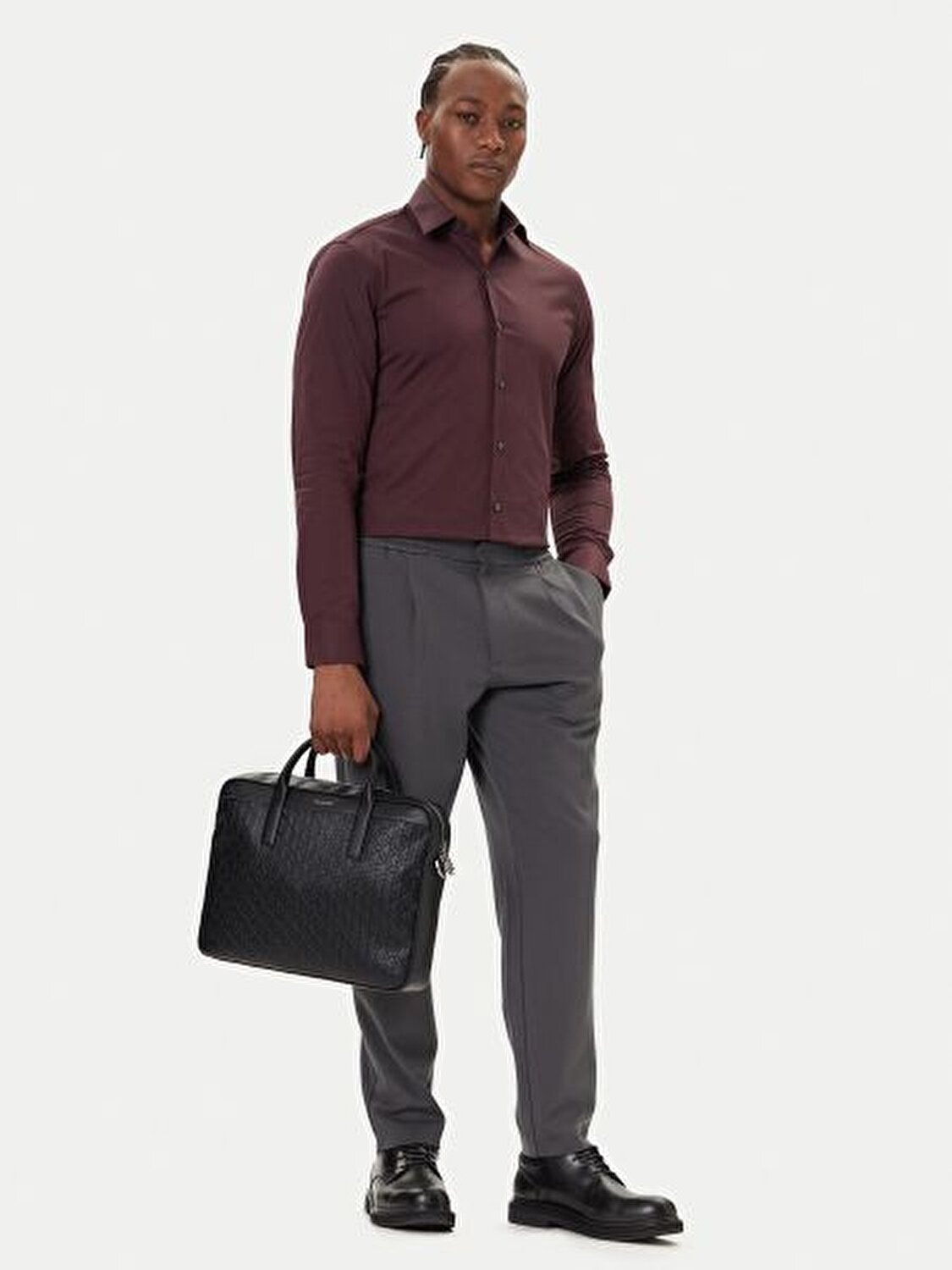 EMBLEM EMBOSS SİYAH ERKEK LAPTOP ÇANTASI