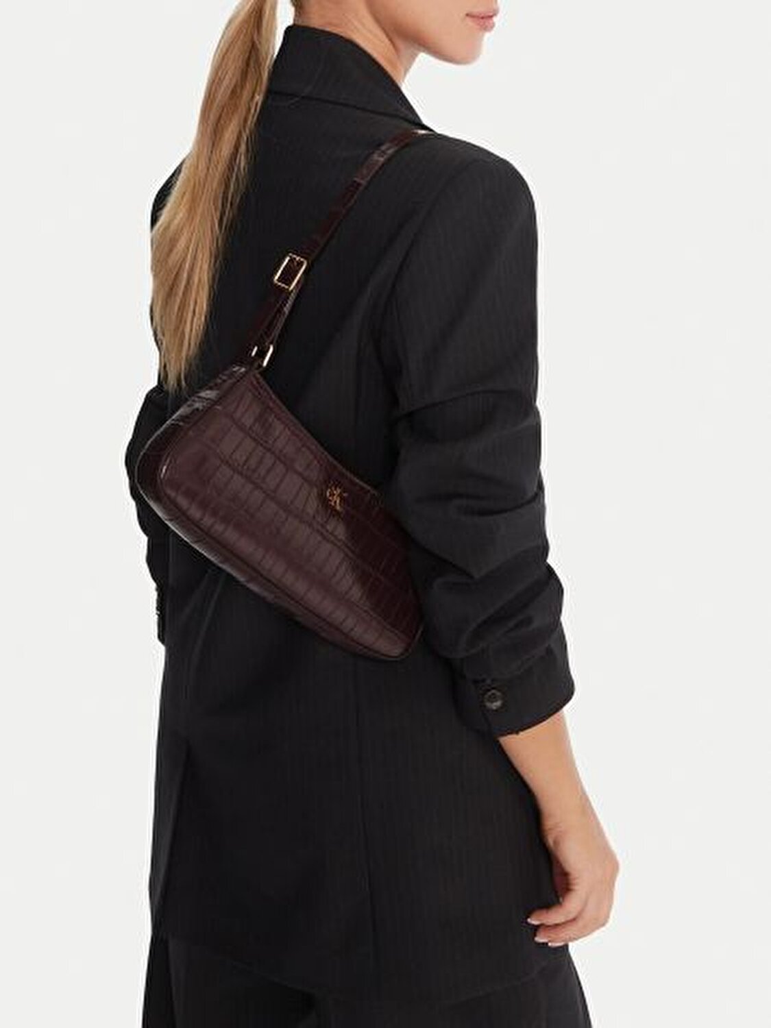 CK CROC SMALL SHOULDER BAG
