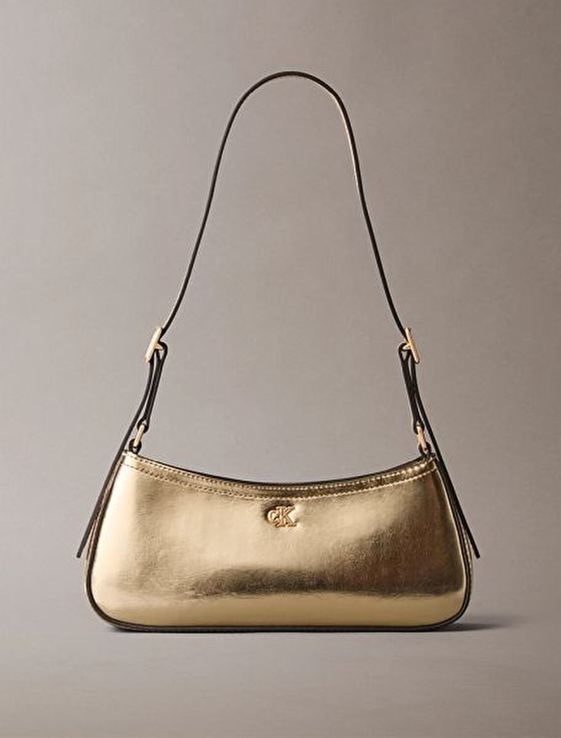 MONOGRAM METALİK GOLD KADIN OMUZ ÇANTASI