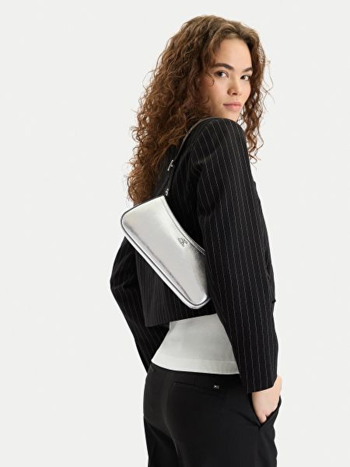 CK METALLIC SMALL SHOULDER BAG